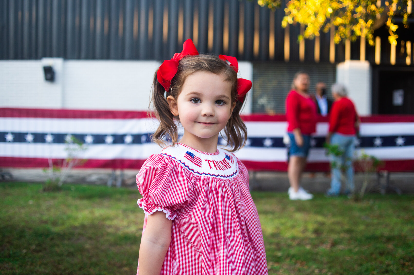  A young girl attends a rally hosted by Lara Trump to encourage voters to re-elect her father-in-law, Donald Trump.  