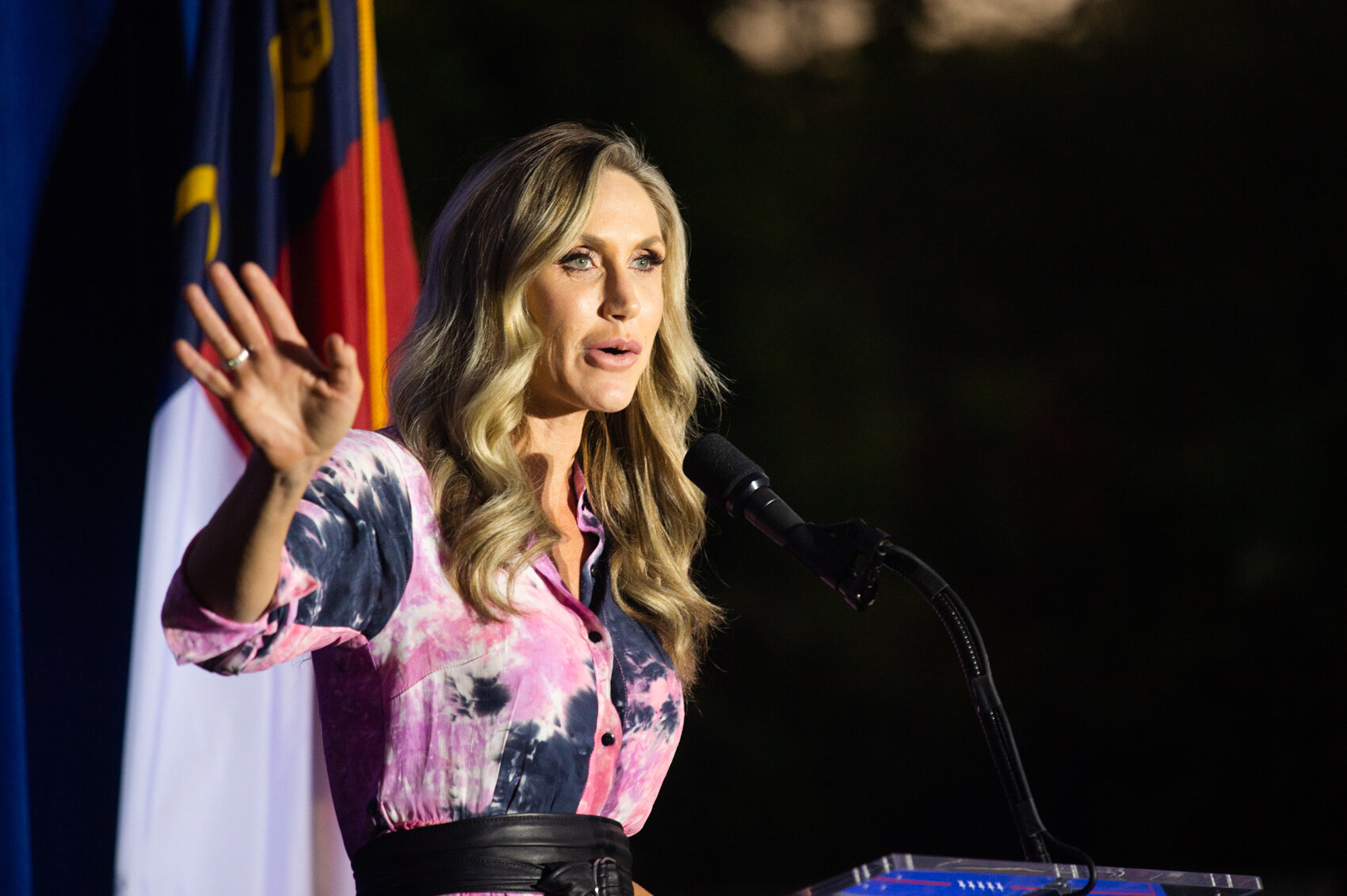  Lara Trump speaks at a rally held at the New Hanover County GOP headquarters. (Port City Daily photo/Mark Darrough) 