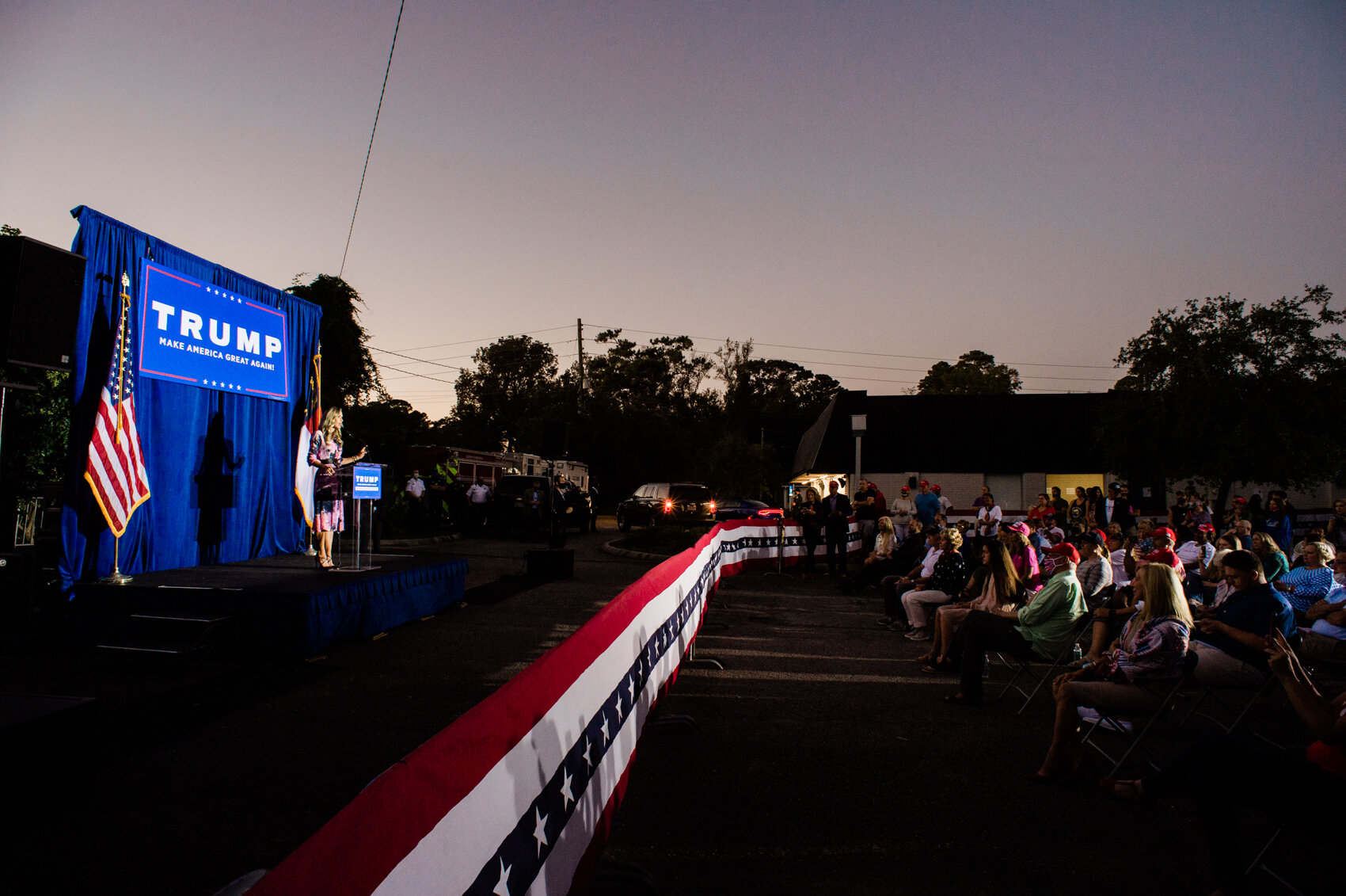  Lara Trump speaks at a rally held at the New Hanover County GOP headquarters. (Port City Daily photo/Mark Darrough) 