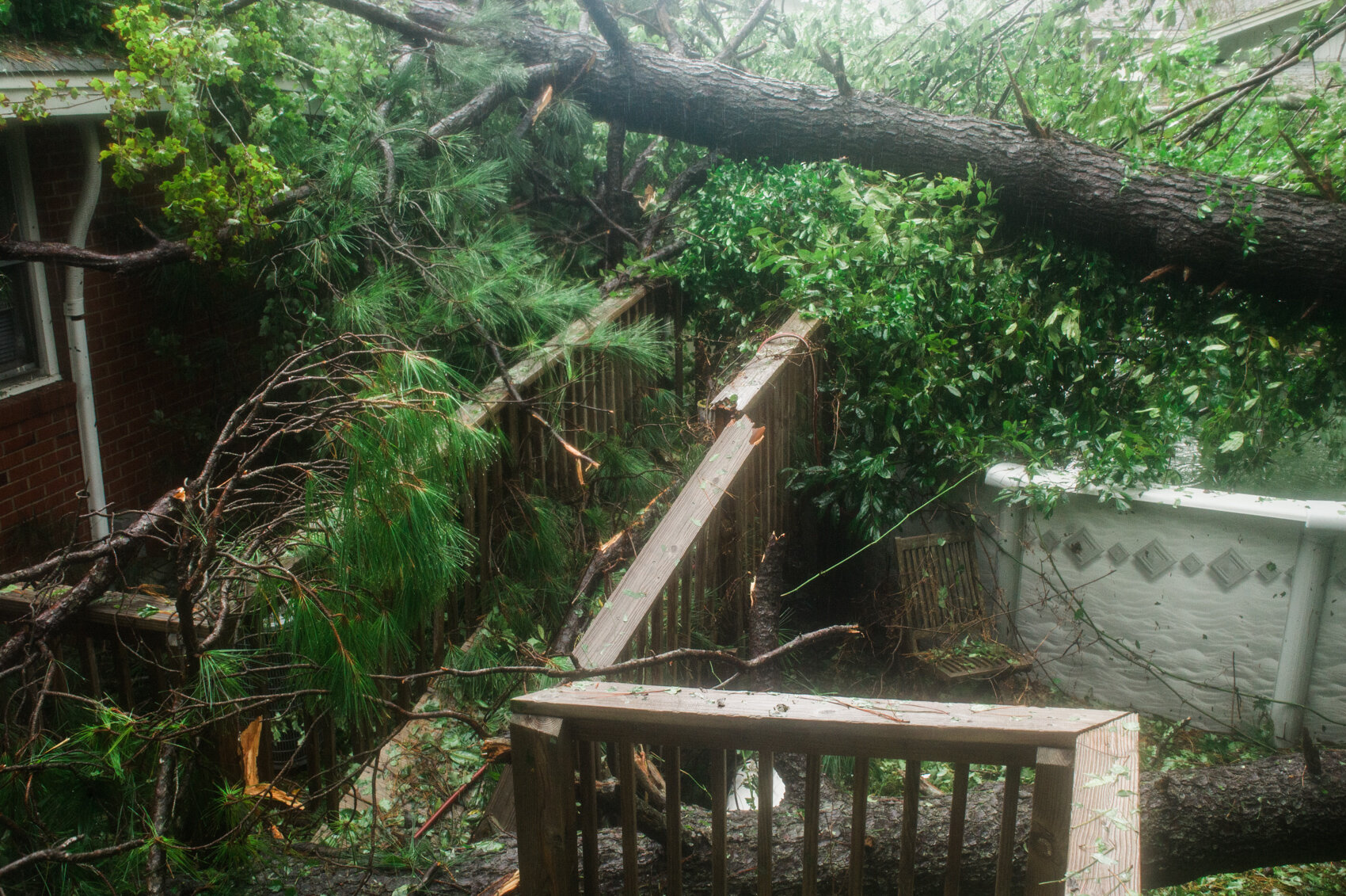  A damaged patio at a Wilmington home days after Hurricane Florence. 