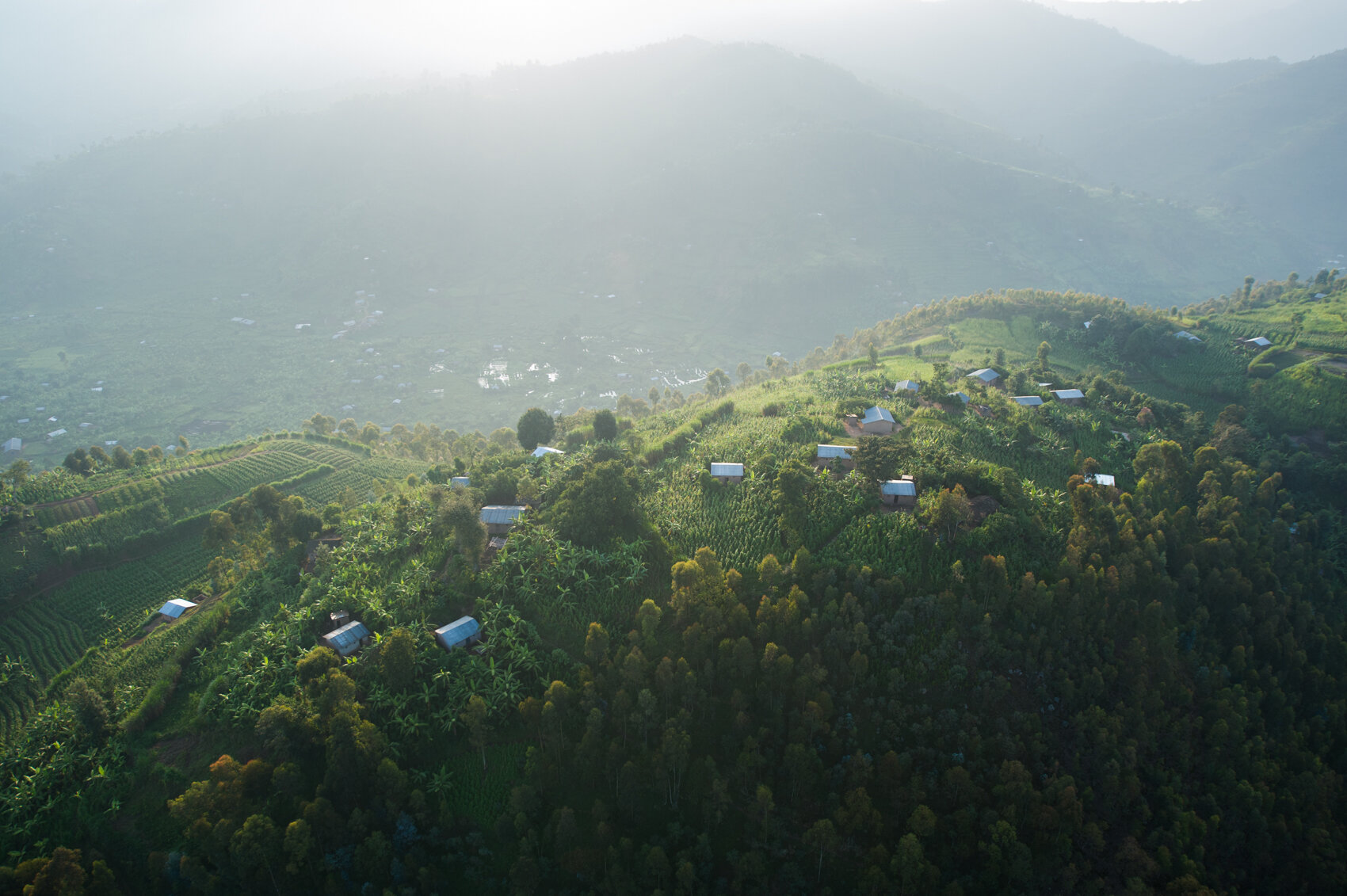 Sunshine on Hill in Northern Rwanda