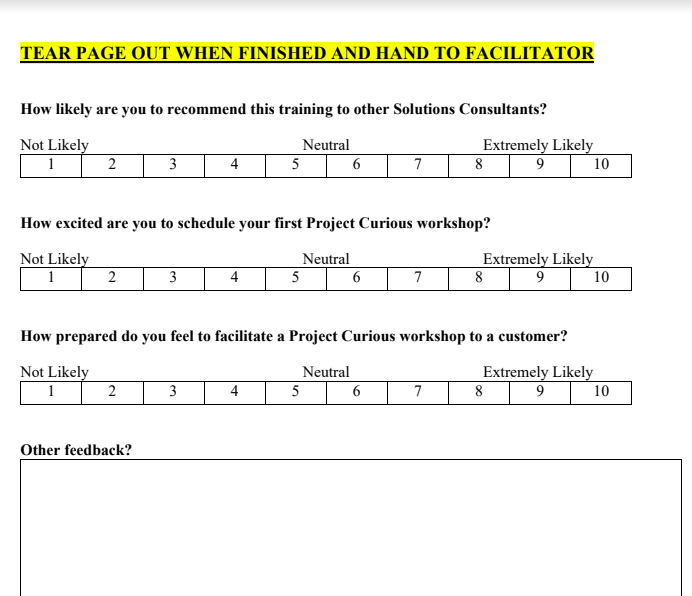 Unfilled Survey at Back of Playbook  (Copy)