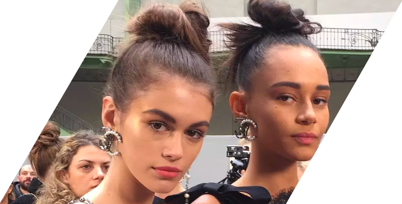 hair accessories: messy buns and top knots