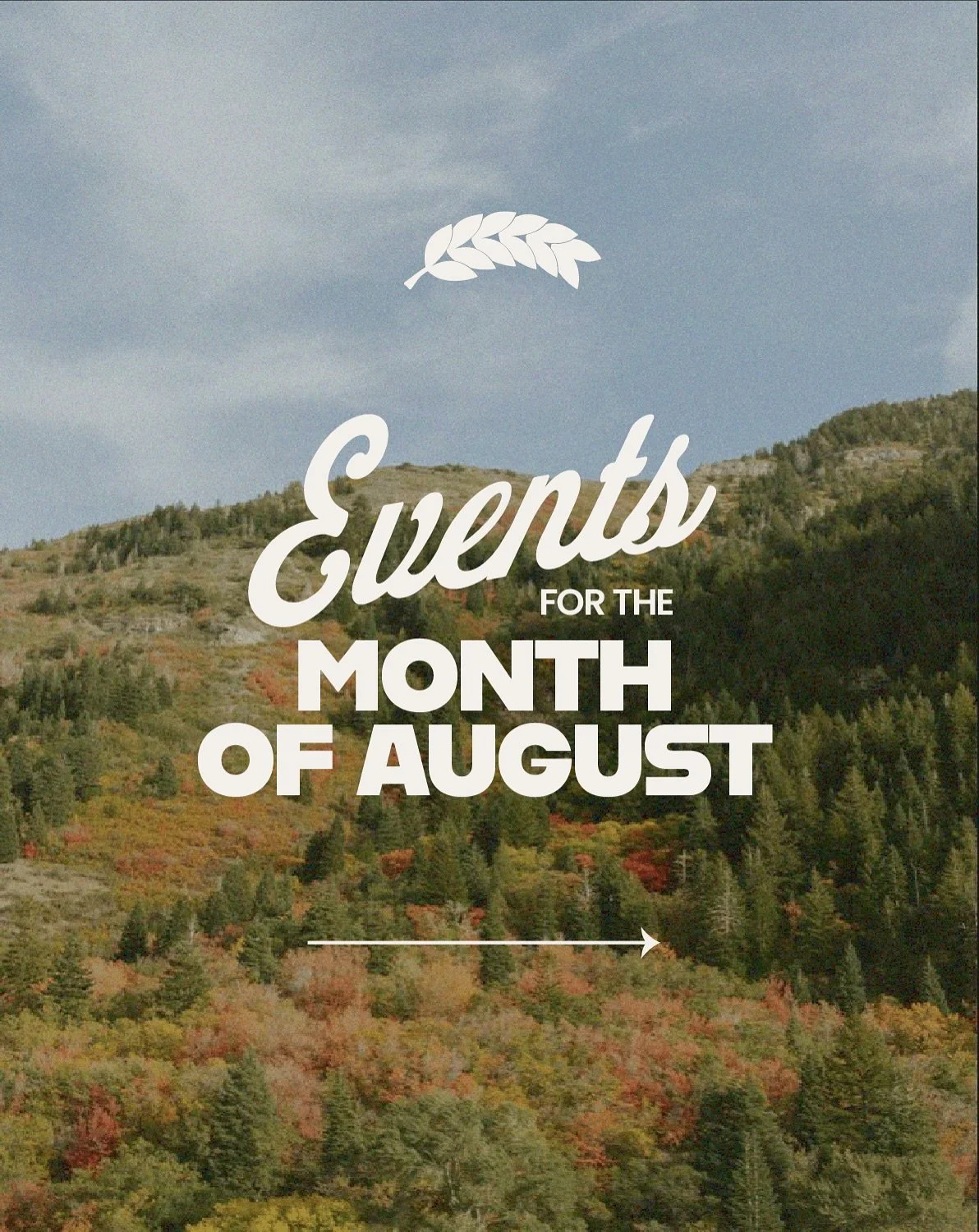 ☀️ August at Branch

8.8&ndash;8.10 &mdash; Youth Retreat 🏕️
8.15 &mdash; Friday Night Light w/ Pastor Paul ✨
8.16 &mdash; Prayer Vigil 🙏 + Men&rsquo;s Cornhole 🌽
8.31 &mdash; Hospitality Sunday 🍽️

📅 Every Fri &mdash; Friday Night Light | 6:30 