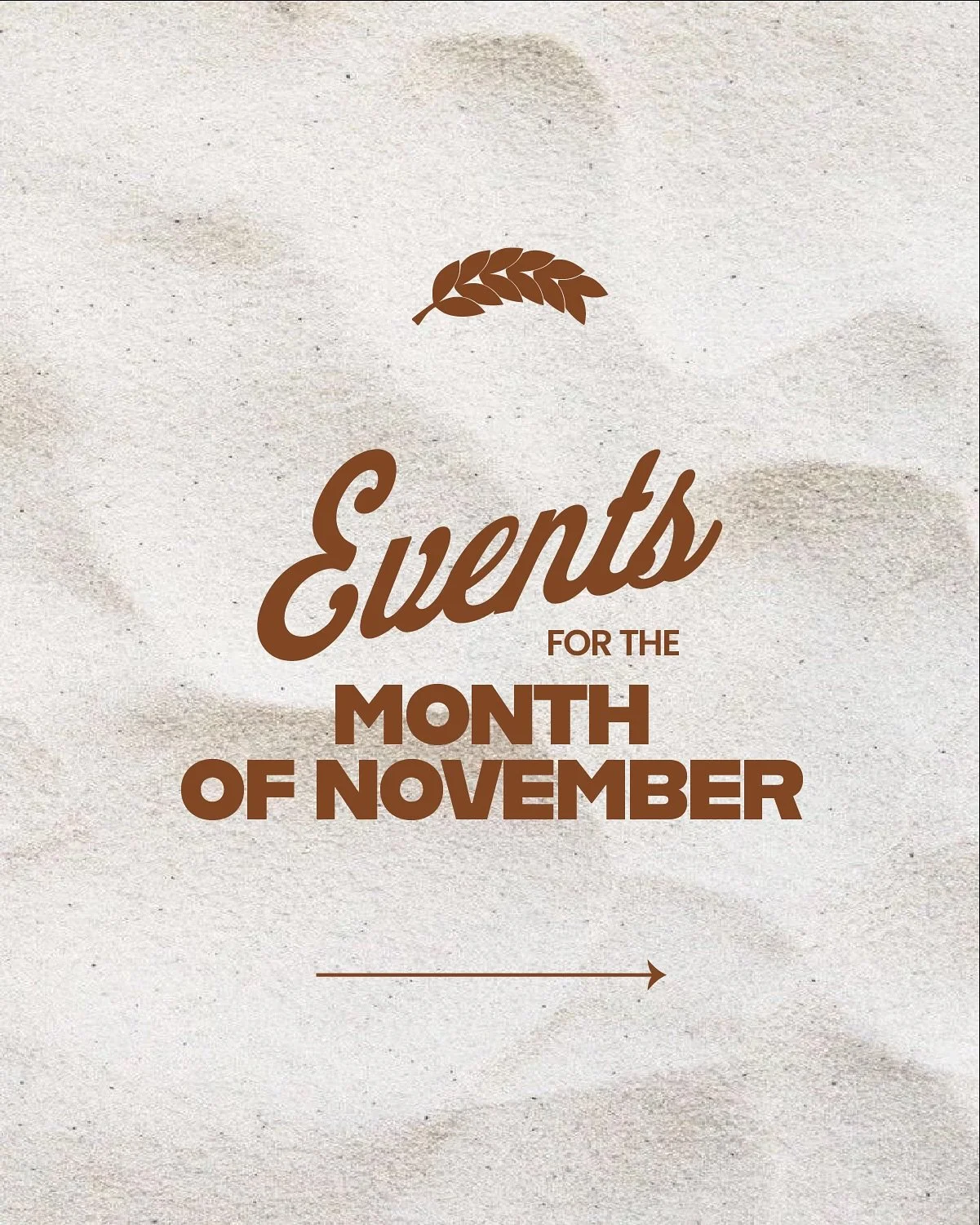 ✨ The rest of November at Branch! Stay tuned for all our holiday events coming up in December!

📚 Nov 17 &mdash; Age of Opportunity Book Study for Moms at the Catron Home (6:45&ndash;8:45 PM). Join Julie Catron as we study Age of Opportunity by Paul