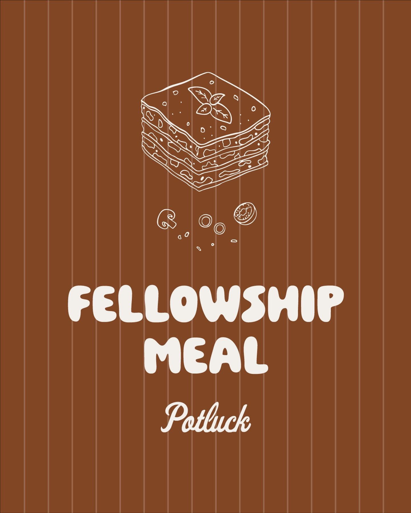 🍽️ FELLOWSHIP MEAL | March 1 | 12:45 PM
Right after church, let&rsquo;s gather and share a meal together!
Please bring a large main dish to share (casserole, pasta, salad, etc).
Good food. Good fellowship. See you there! 🤍
