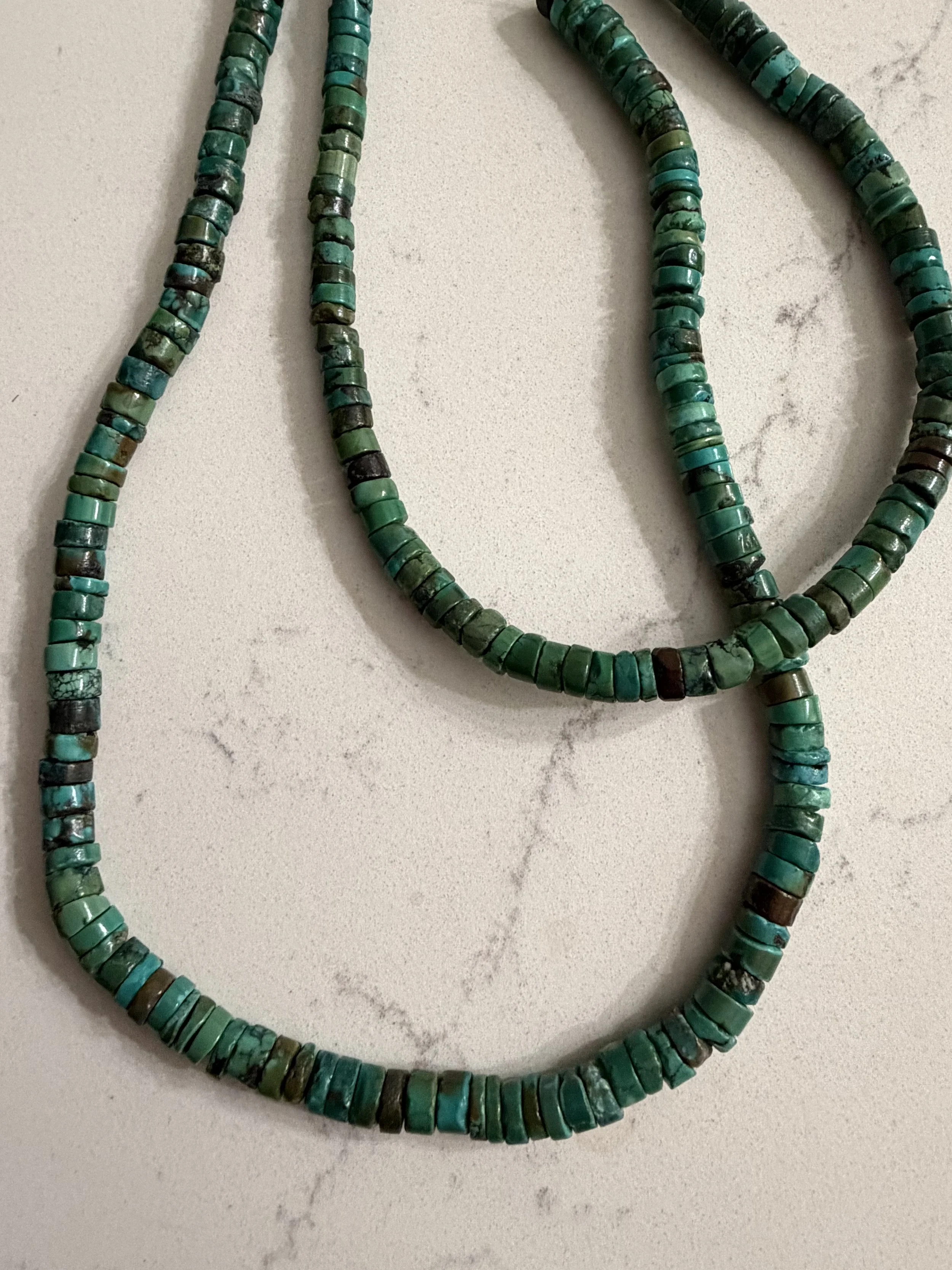 Turquoise Cylinder Bead Necklace