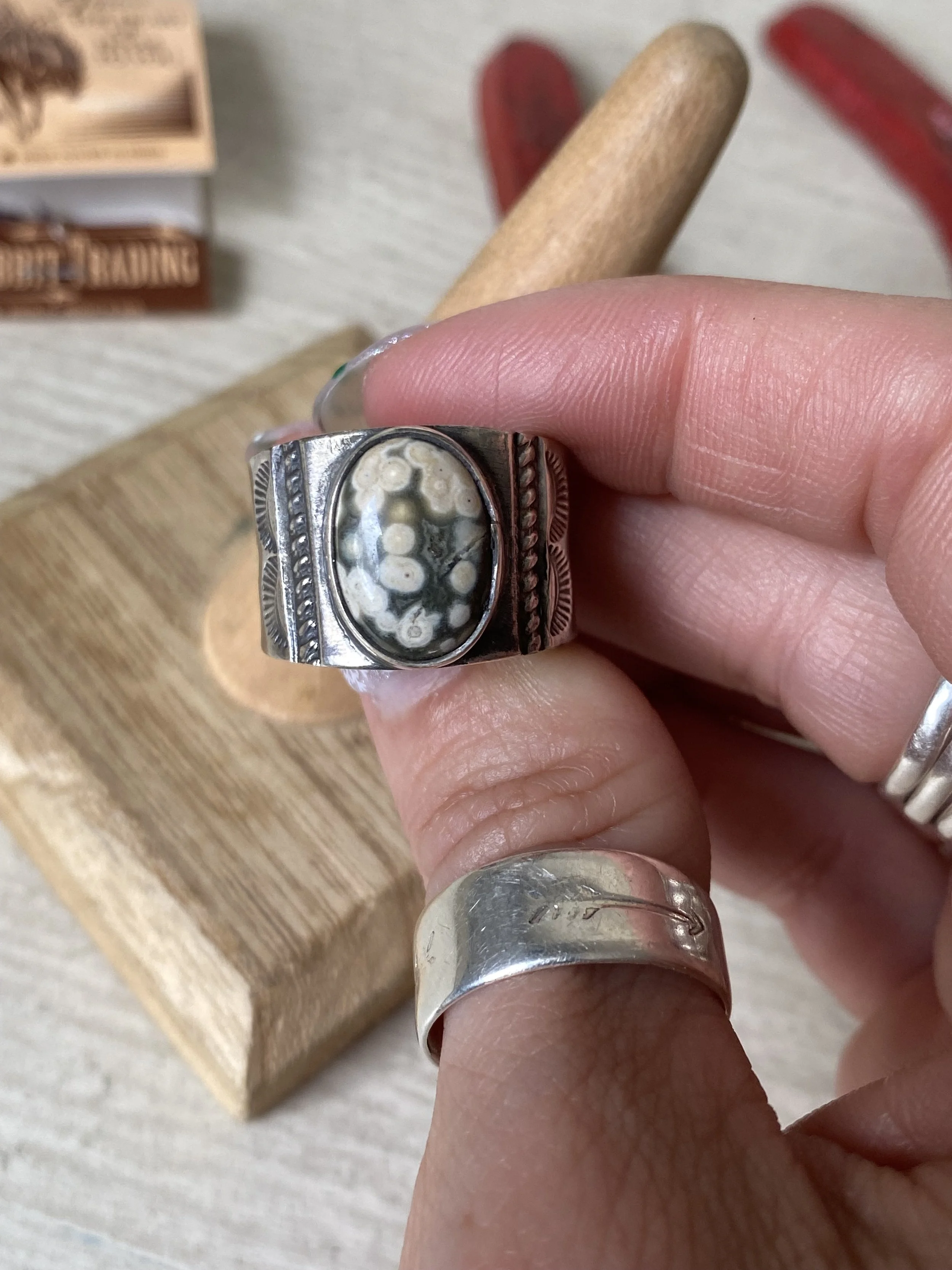 Ocean Jasper Signature Single Stone Ring RTS -Size 8