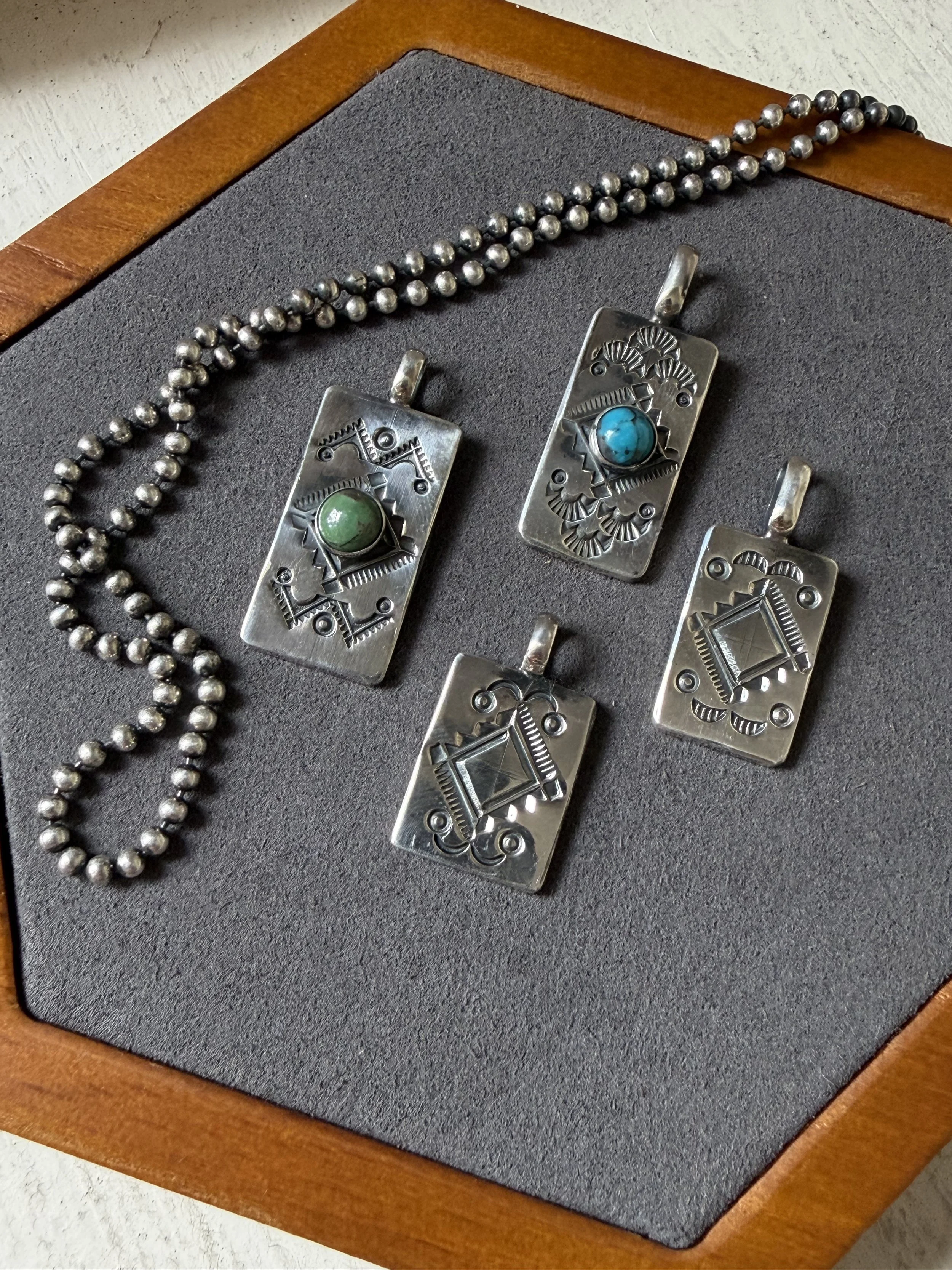 Sterling Silver Stamped Tab Pendant