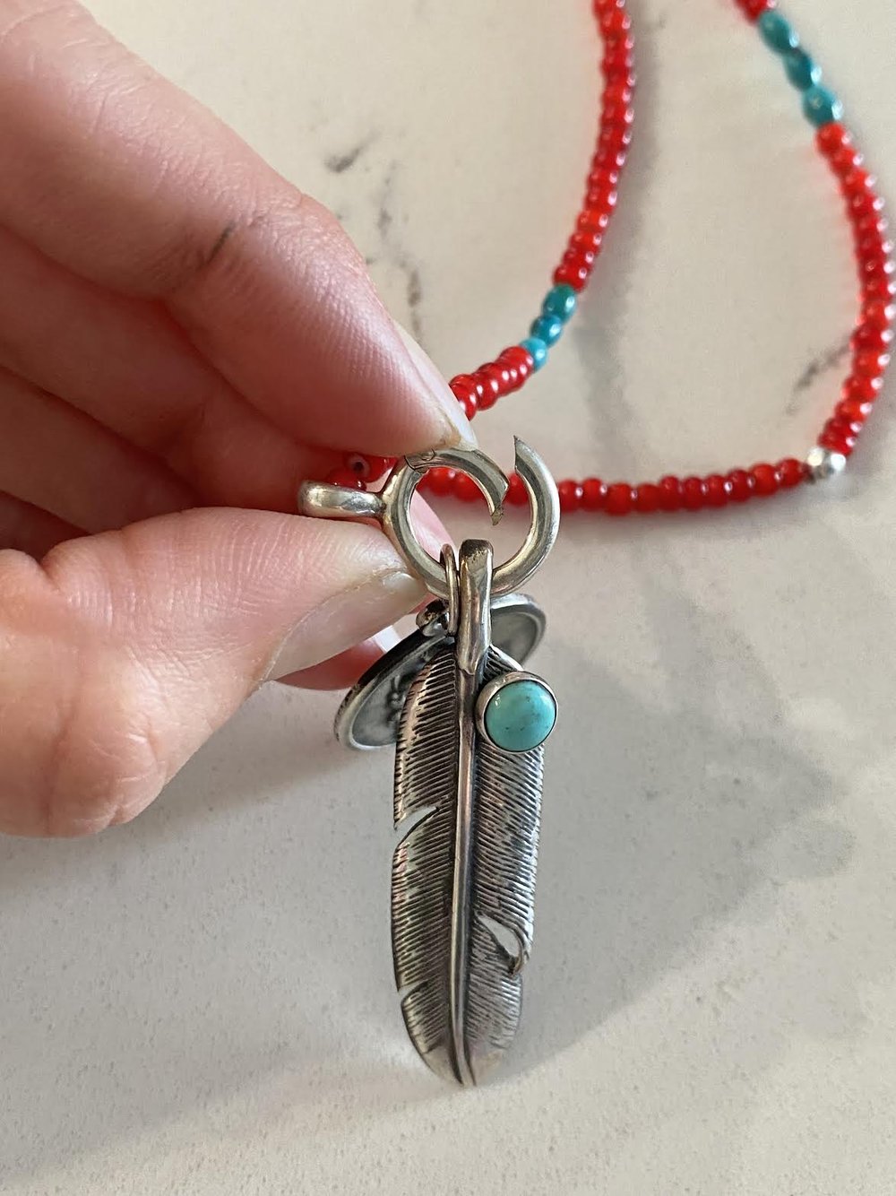 Red & Turquoise Bead Necklace — Red Rabbit Trading Co.