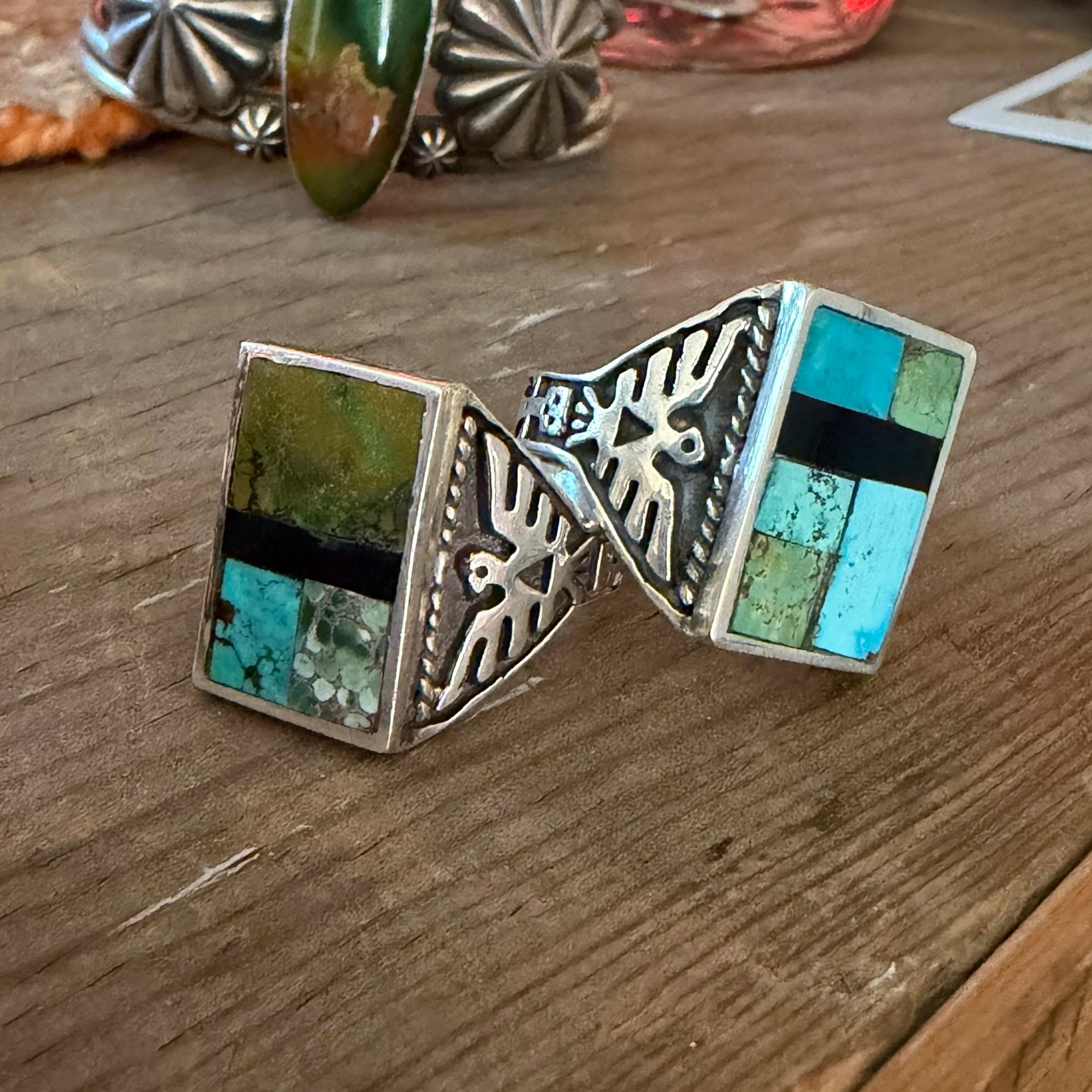 Turquoise Mosaic Robot Man Ring