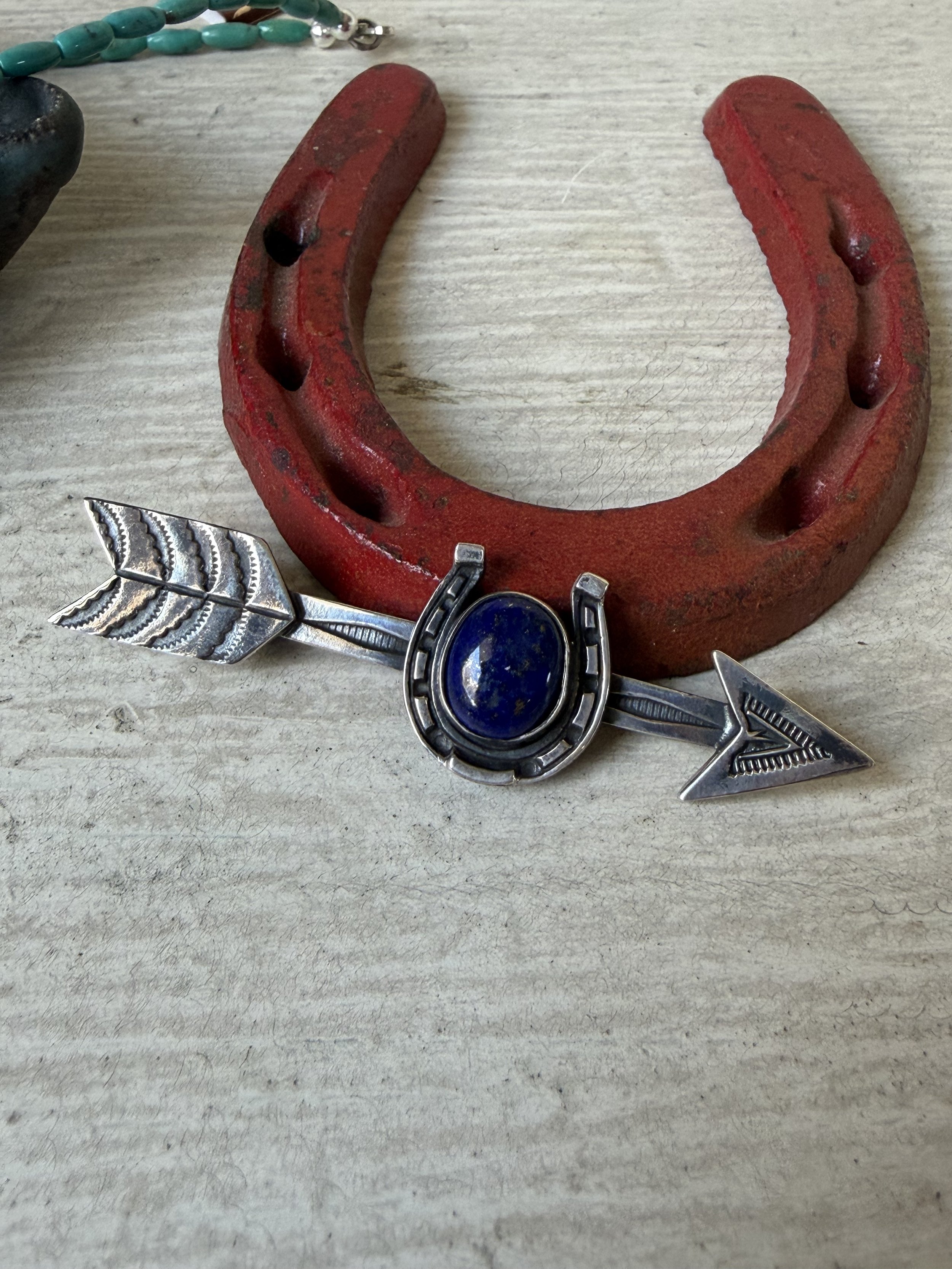 Lapis Lazuli Lucky Arrow Pin