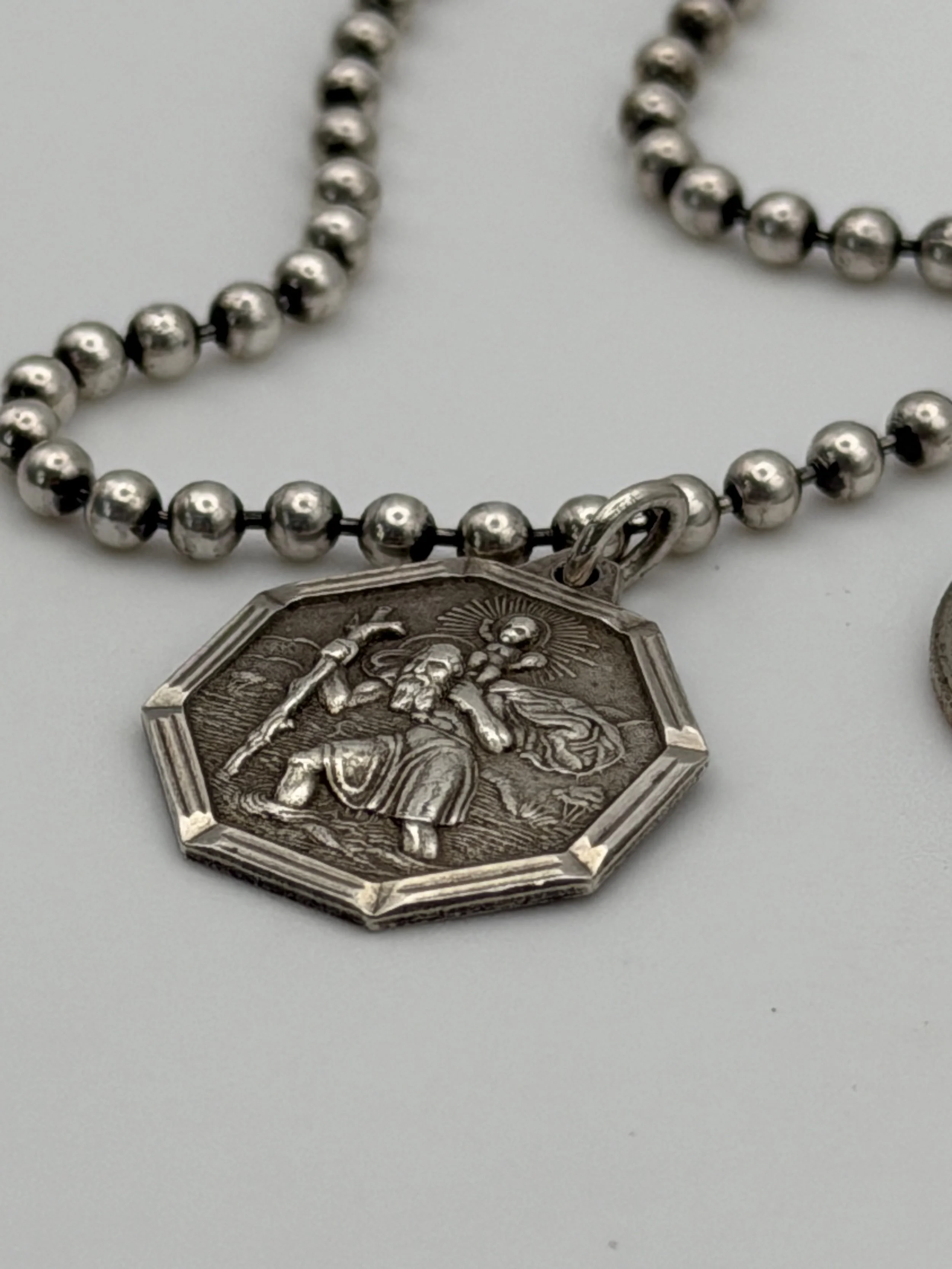 Vintage Octagon St Christopher Pendant