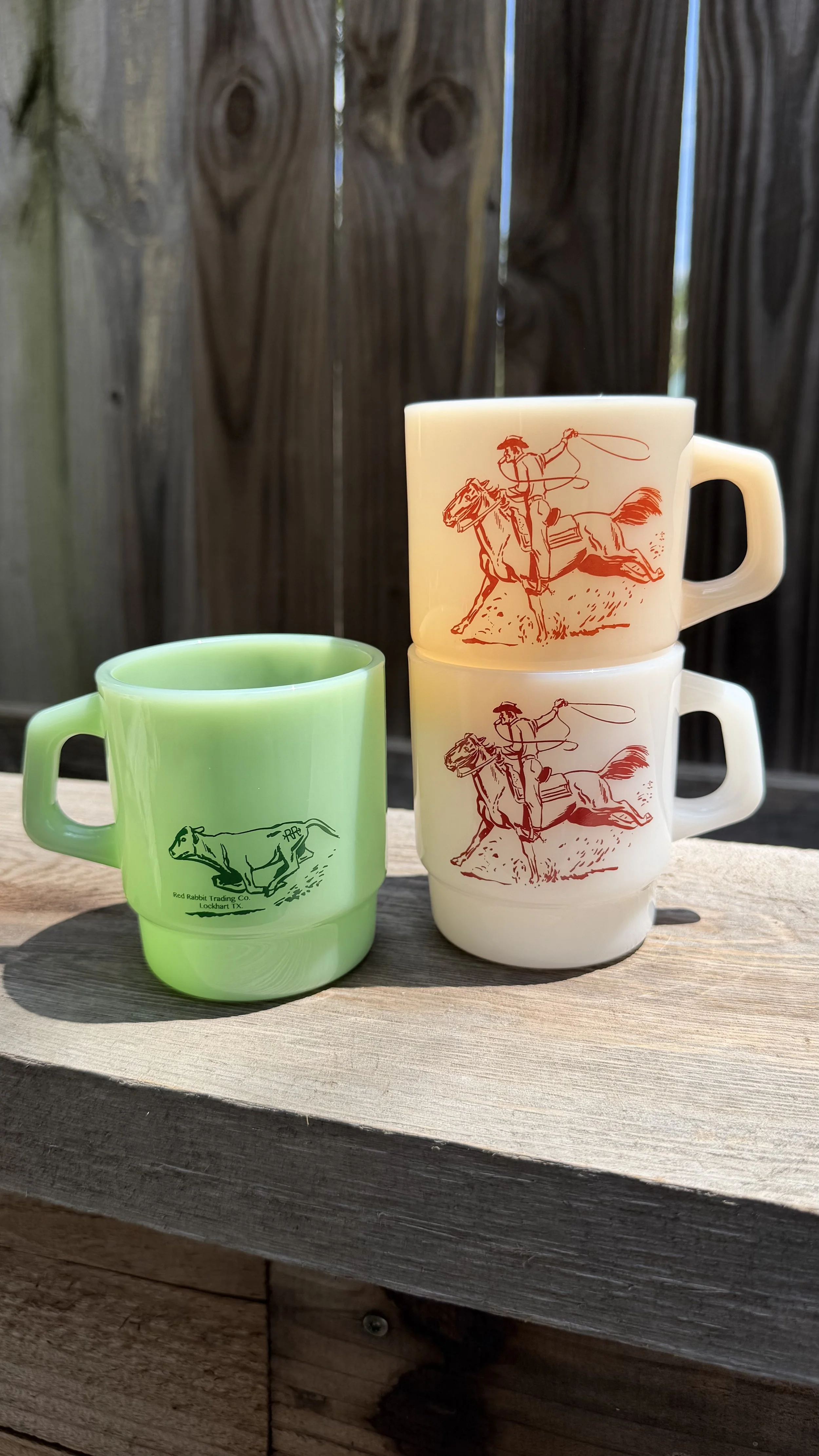 Milk Glass Roper Mugs