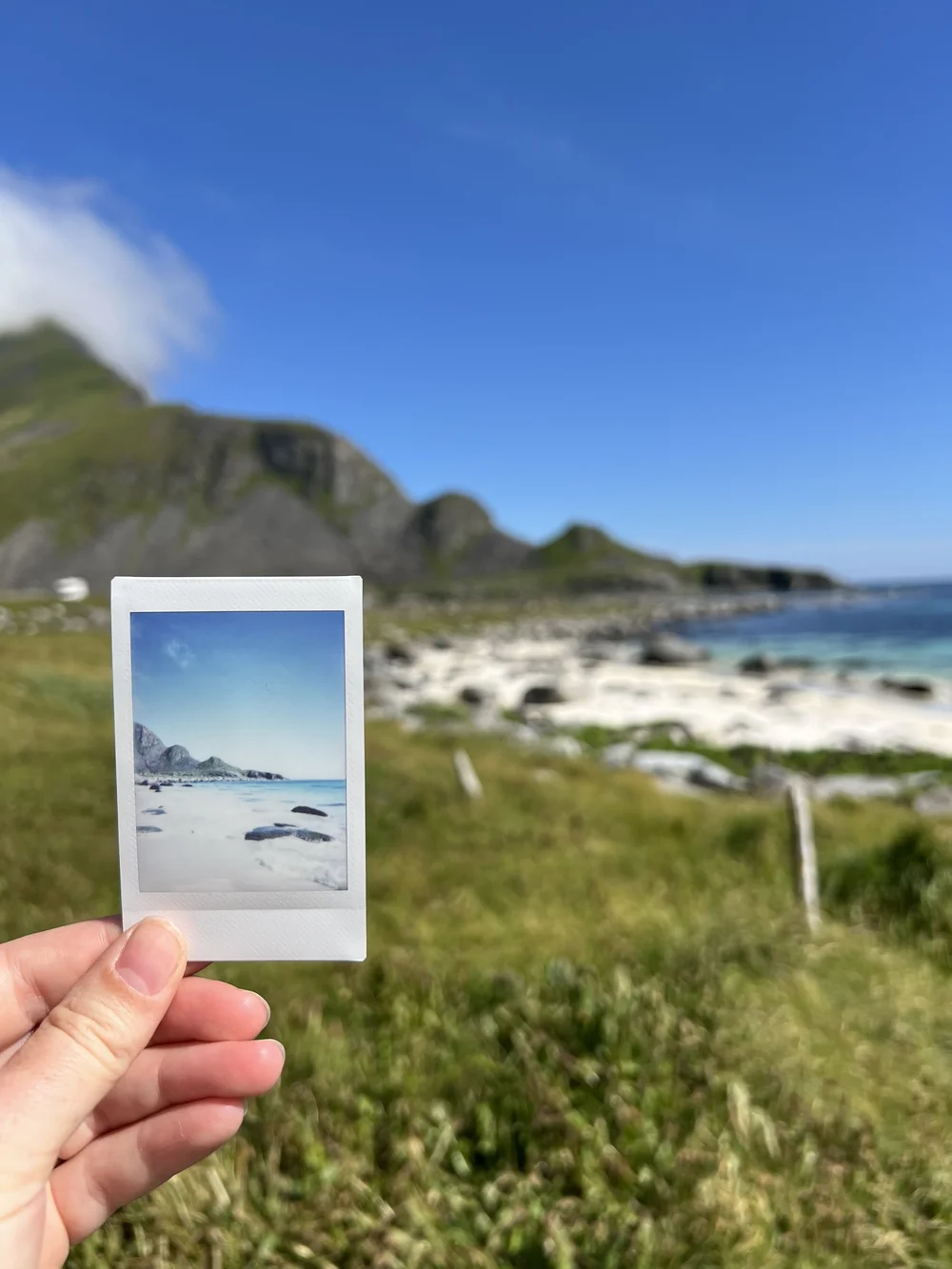 Our breakfast beach, taken by a polaroid