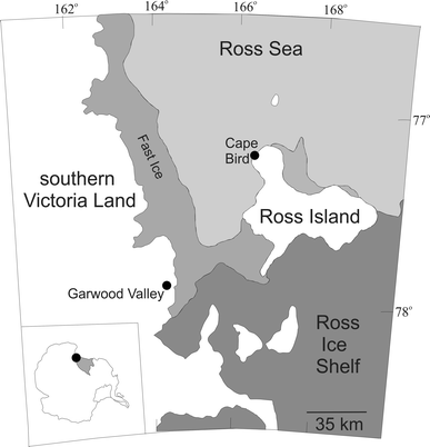 Main focal regions for this study were Cape Bird and Garwood Valley in Antarctica. Figure 1 in article .