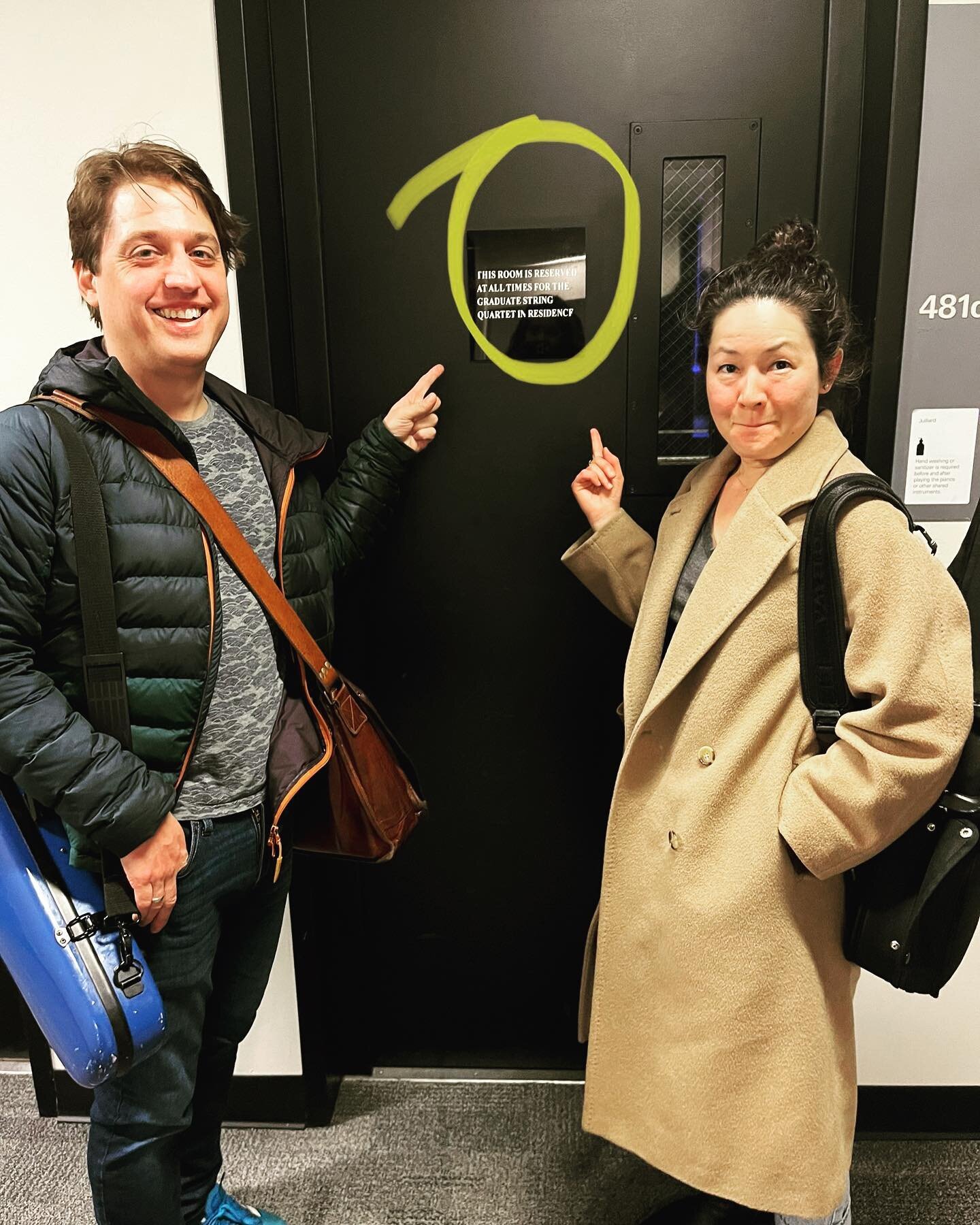 Back at our old stomping grounds&hellip;reliving the good times at our old @juilliardschool rehearsal studio 🎵🎸