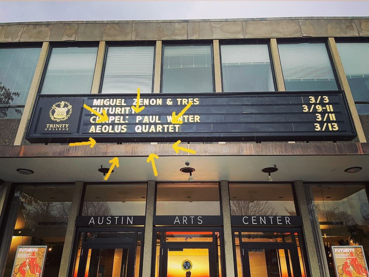 Concert at Austin Arts Center tonight at 7:30&hellip;come on over and out of the rain!