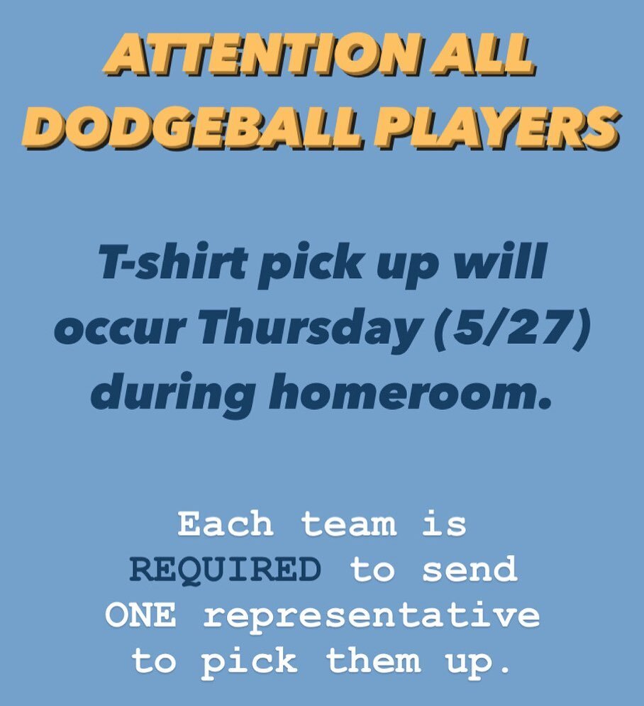 We will be going over how your team will check-in for attendance and the basic rules of the dodgeball tournament. See you there😎