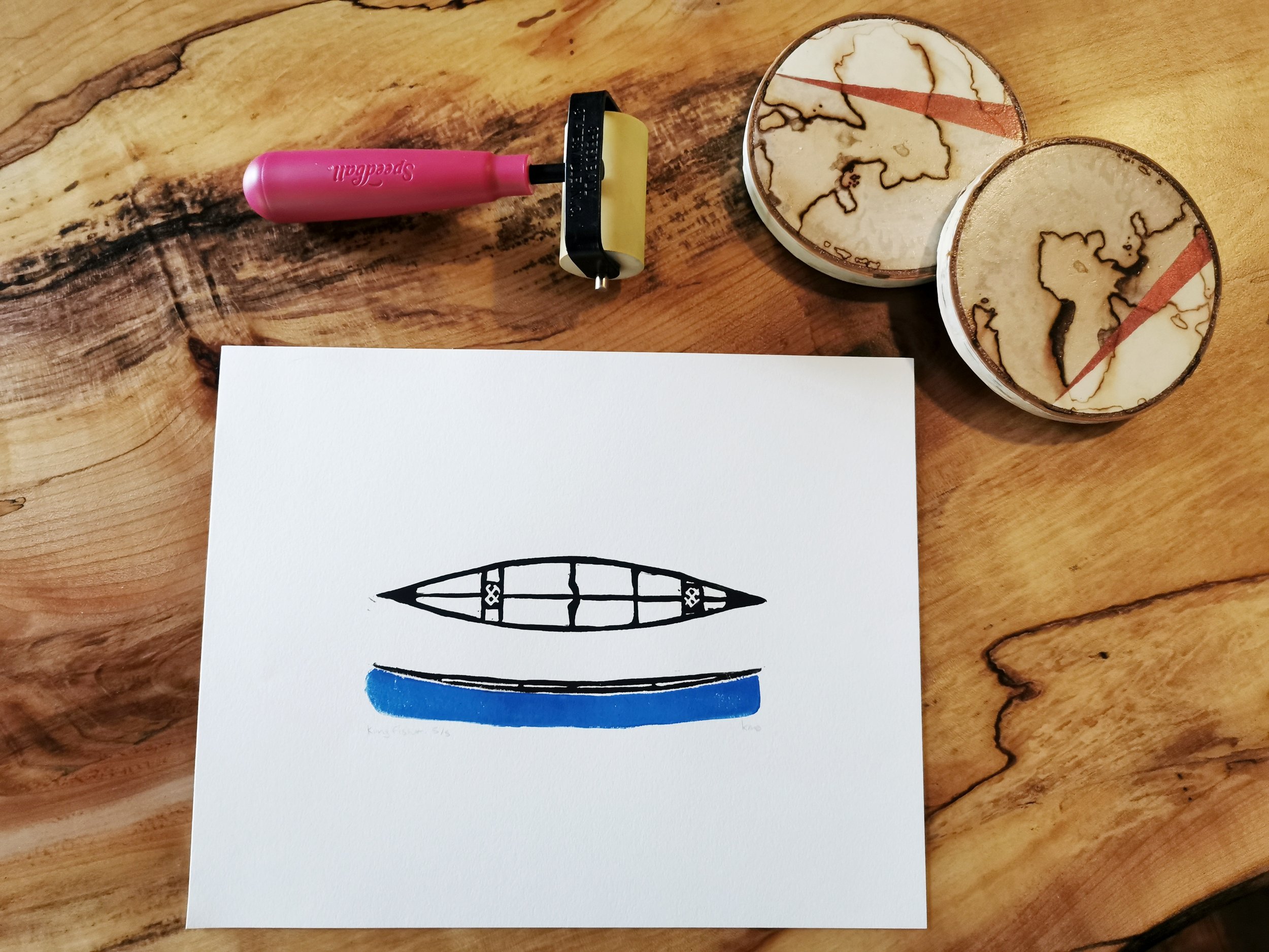 blue canoe