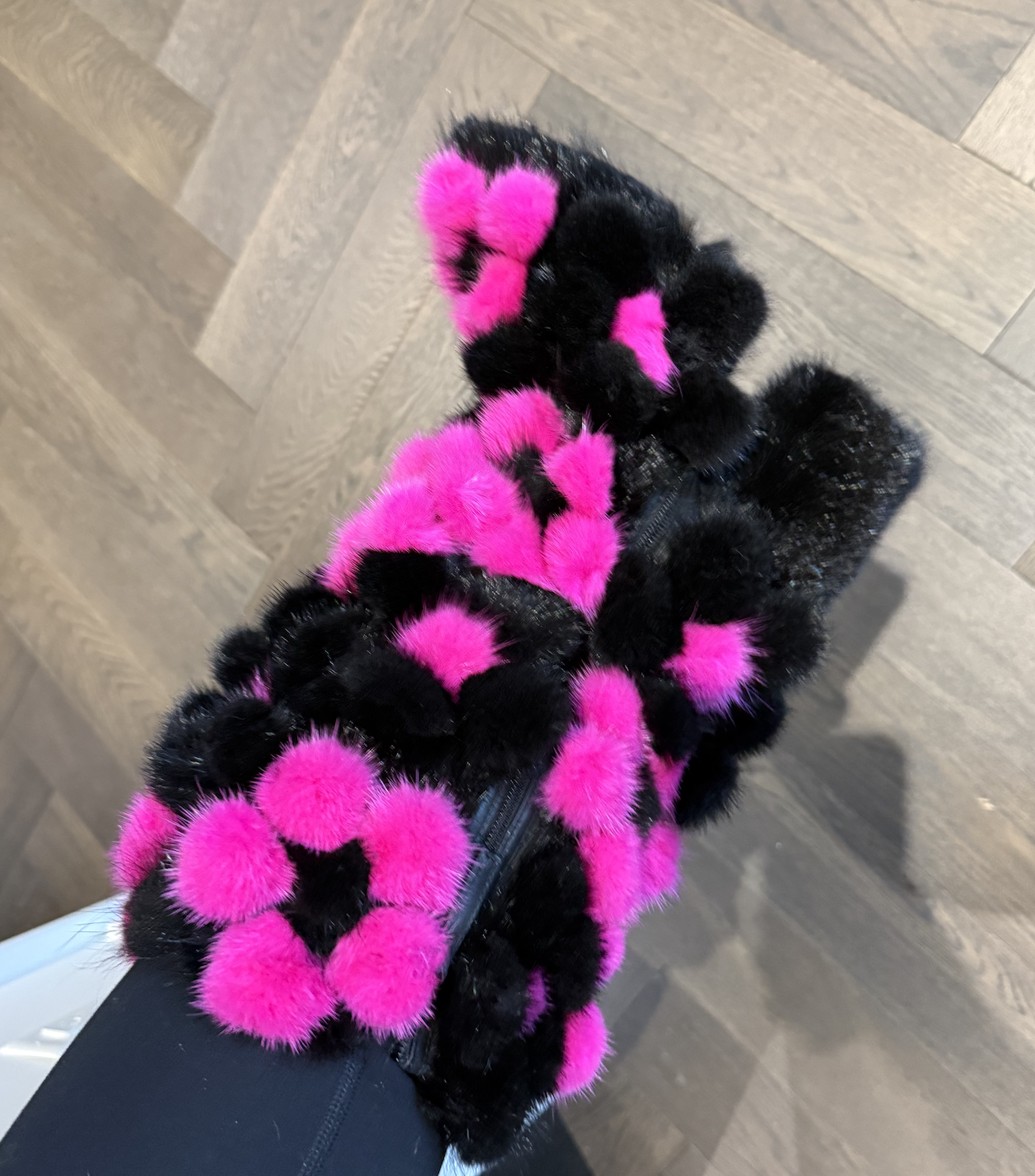 DAISY MINK BOOTIE (PINK/BLACK) - SIZE 39