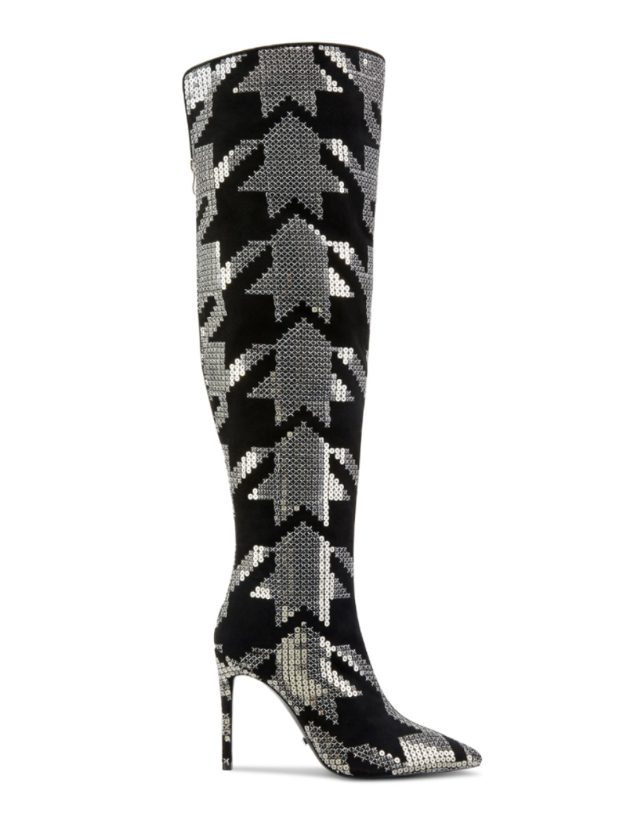 SEQUIN HOUNDSTOOTH THIGH HIGH 38 W