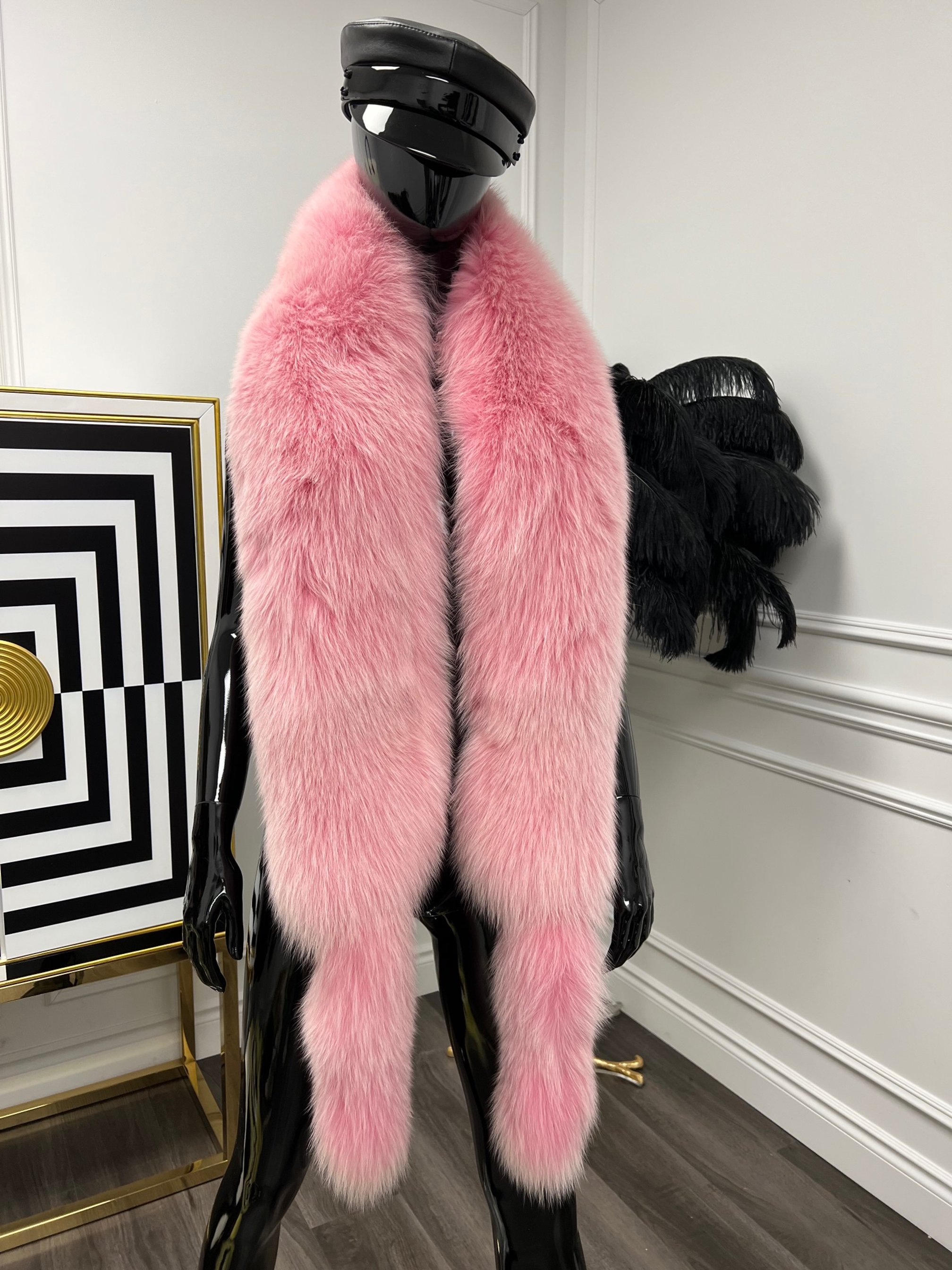 XL PINK FOX FUR STOLE