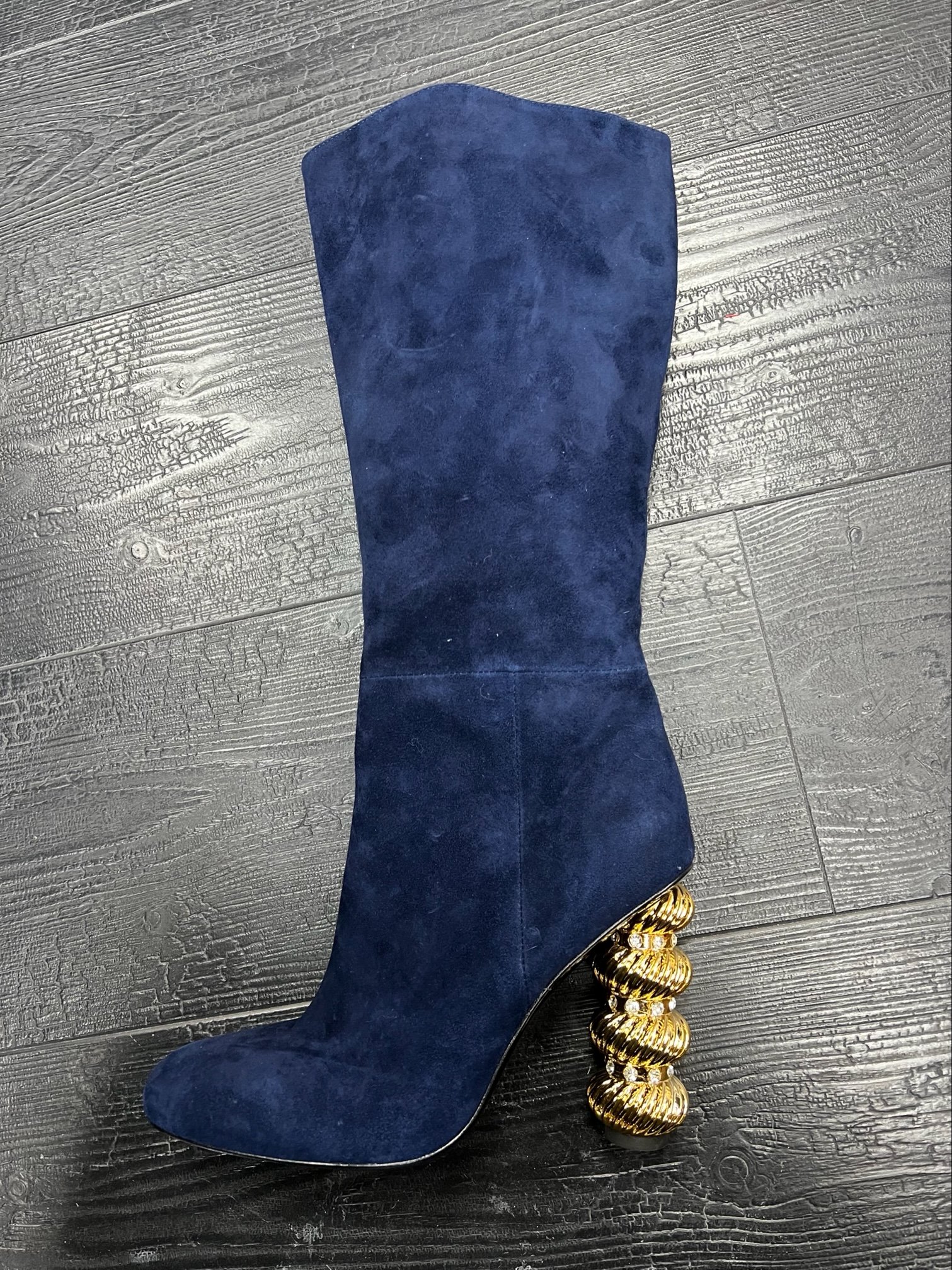 NAVY SUEDE DYNASTY BOOT SZ 39 W