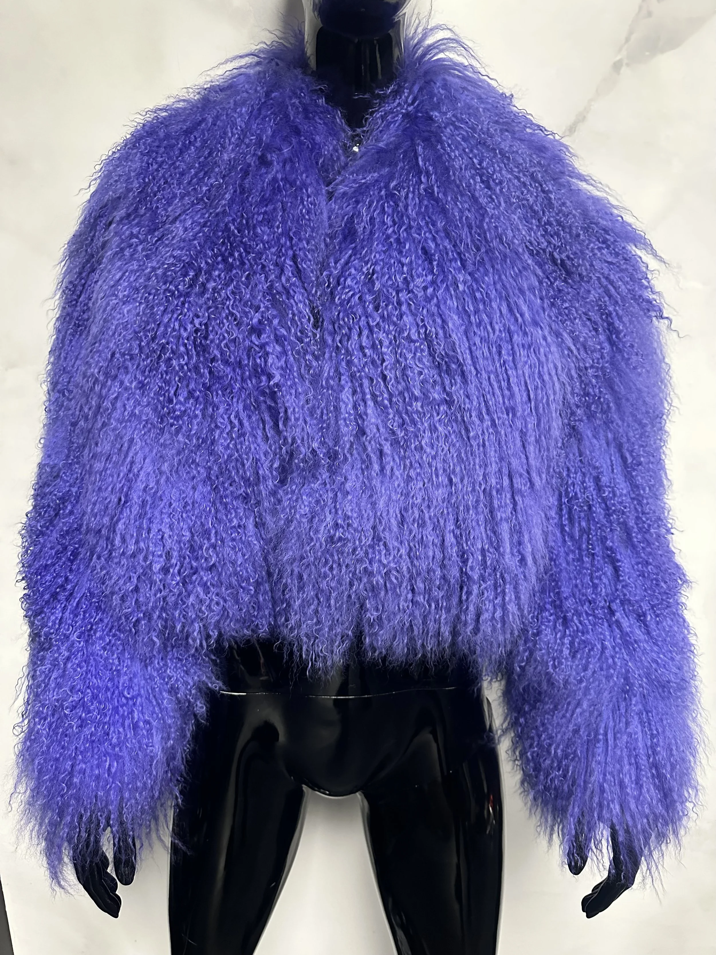 PURPLE MONGOLIAN CROPPED BOMBER (M/L)