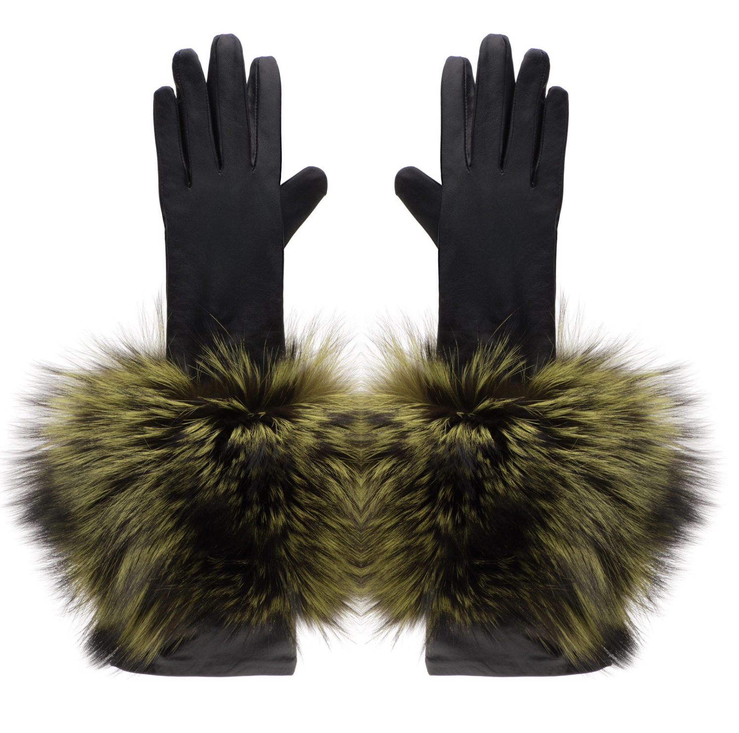 CHARTREUSE SILVER FOX X LEATHER GLOVES