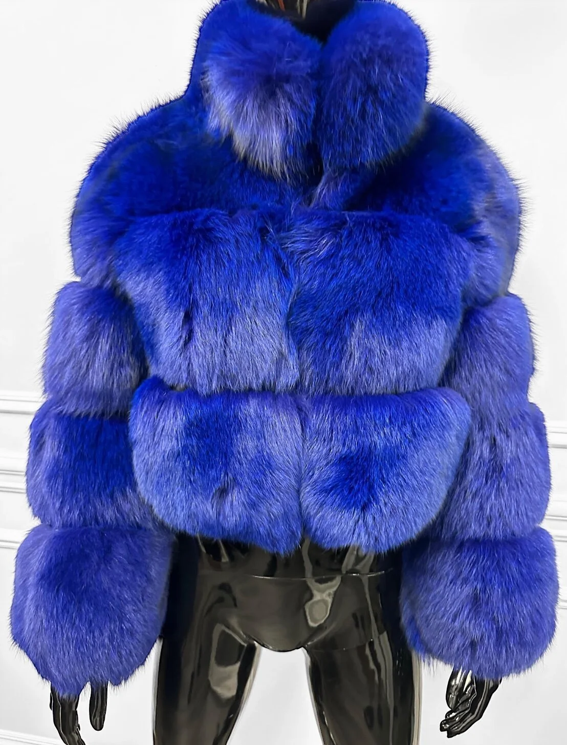 COBALT BLUR CROPPED BOMBER SIZE M