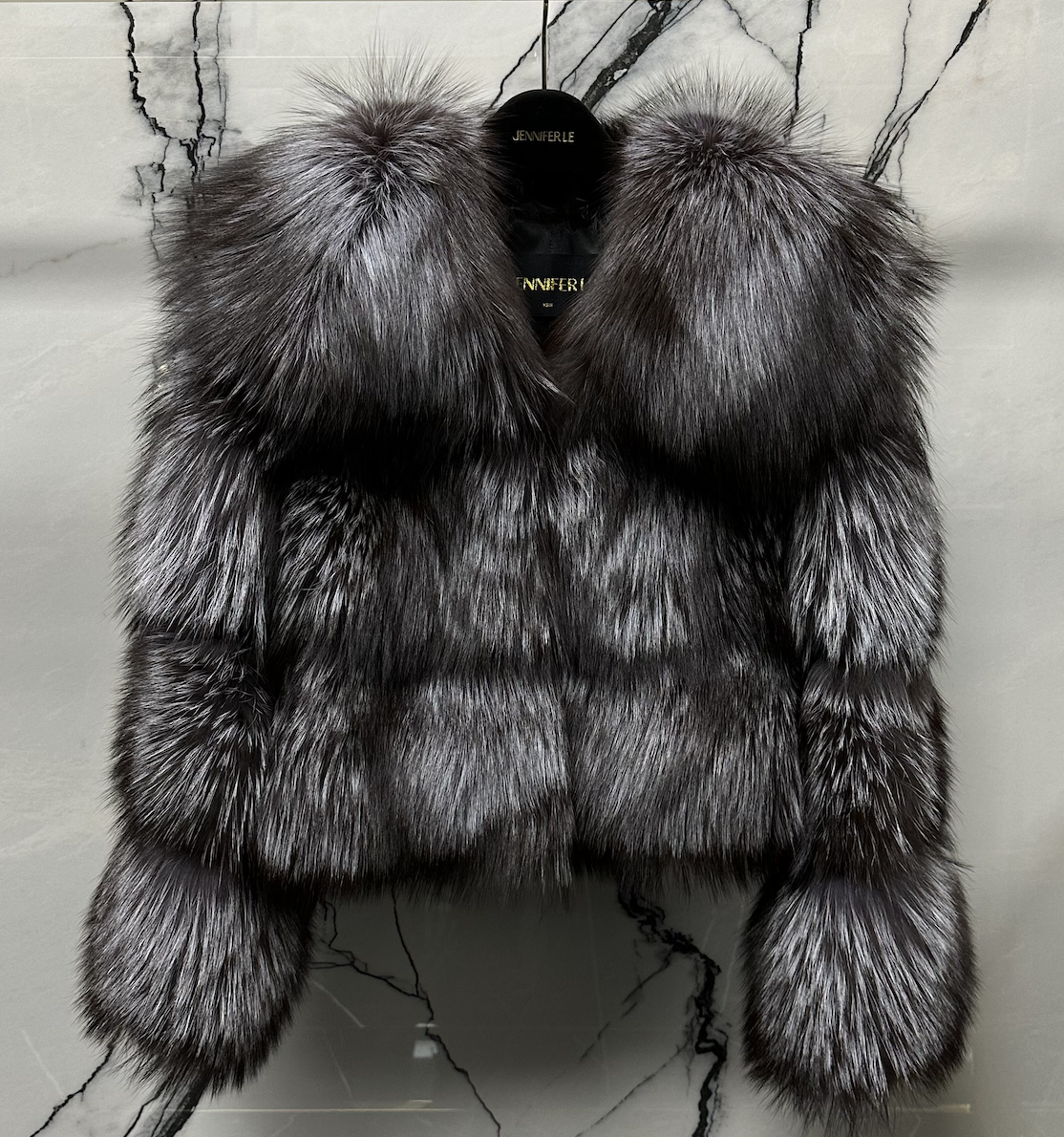 SILVER FOX FUR BOMBER (M/L)