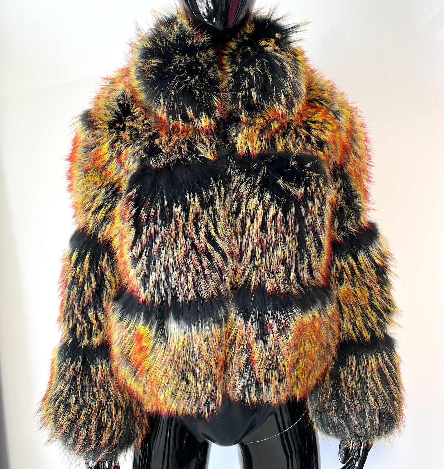 BLACK WITH FLAMES TIPS FOX BOMBER (M/L)