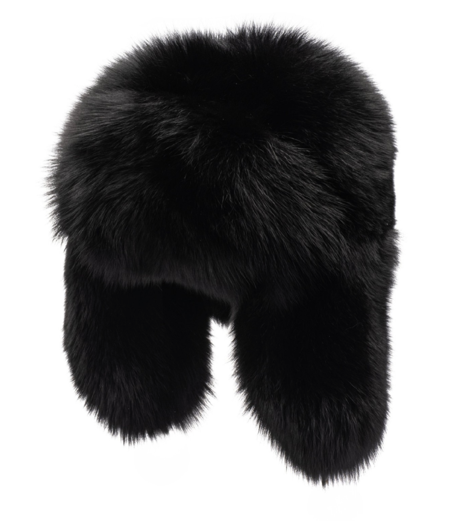 FOX FUR TRAPPER HAT SAMPLE (BLACK)