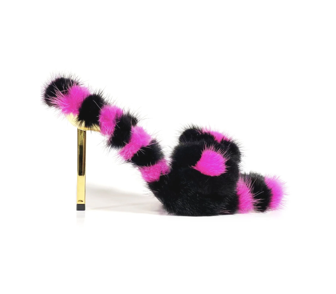 DAISY MINK SANDAL (BLACK/PINK) - SIZE 39