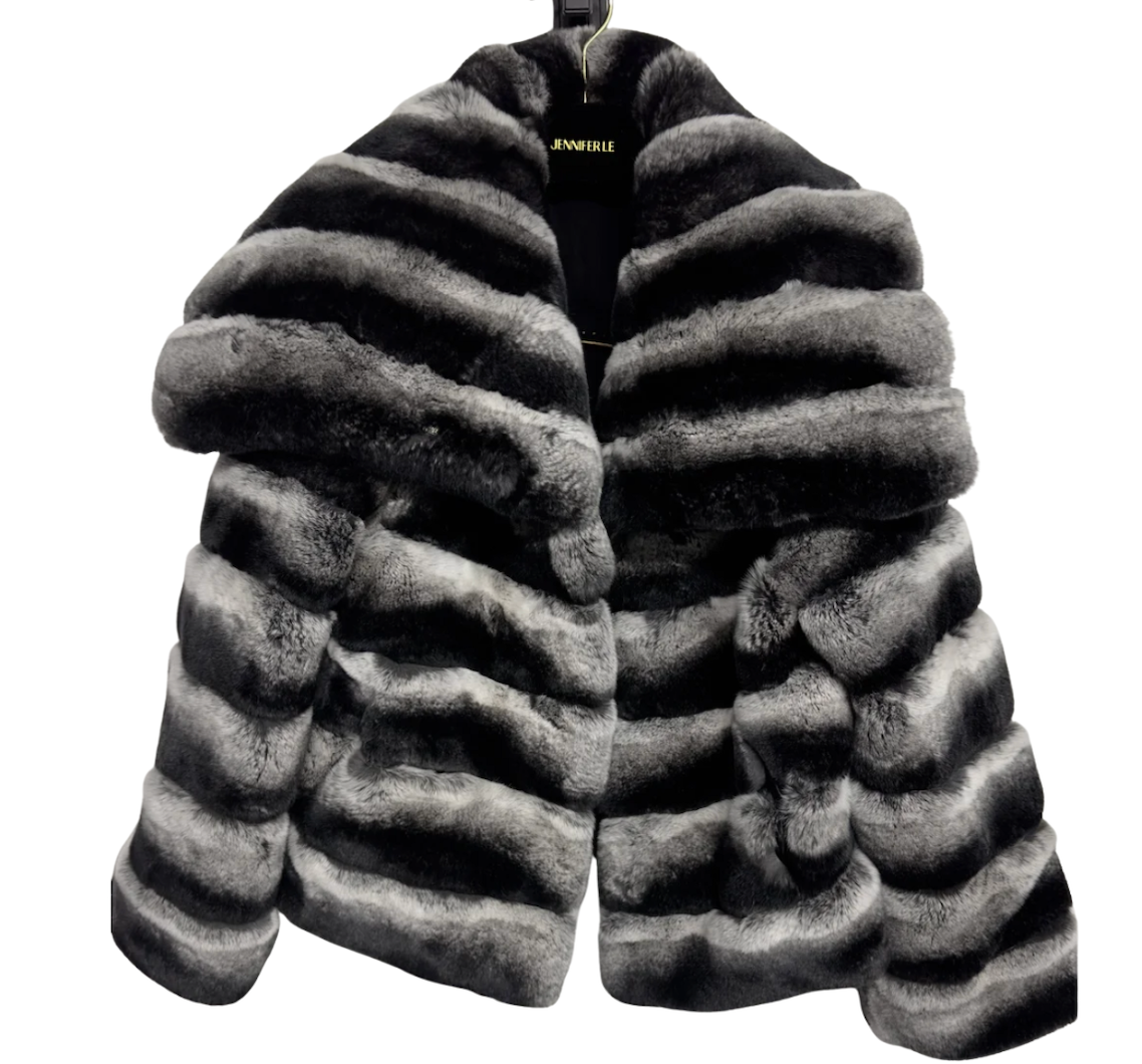 CHINCHILLA SHAWL COLLAR JACKET (S/M)