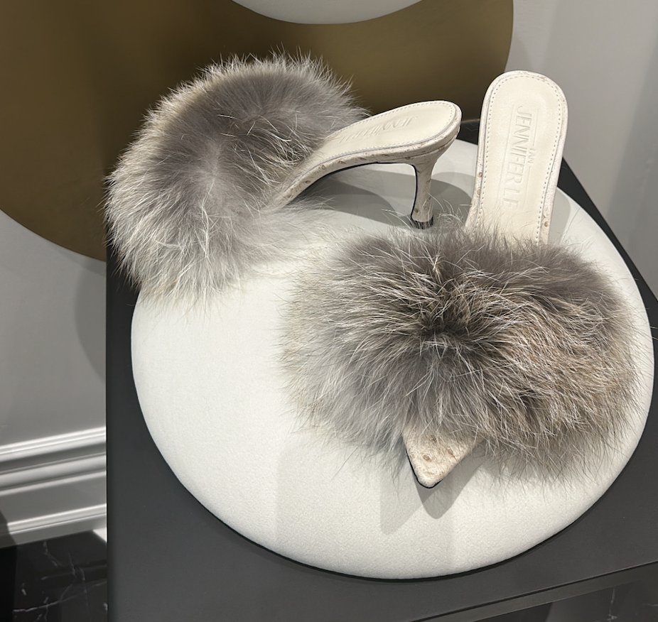 SIBERIAN POM POM FUR SANDAL (SIZE 39)