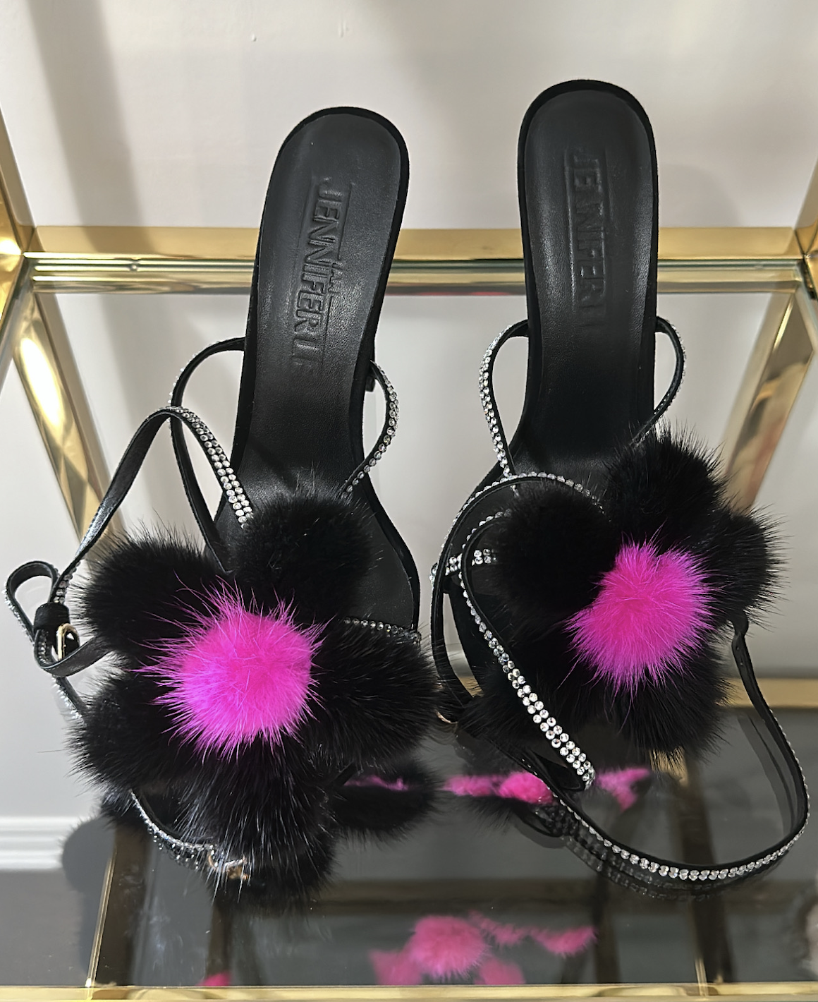 DAISY MINK WITH CRYSTAL STRAPS SIZE 39