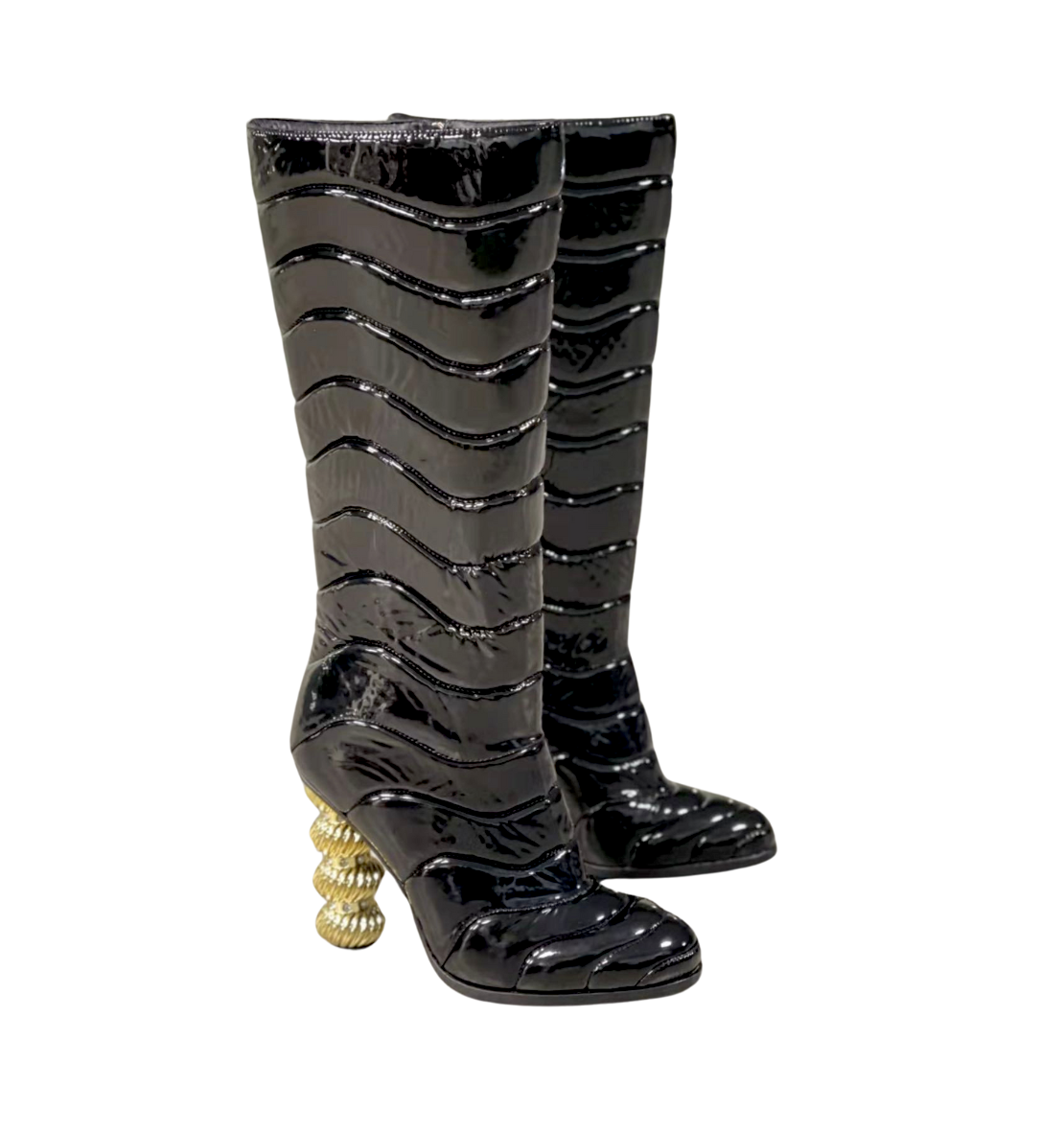 PATENT PUFFY DYNASTY BOOTIE - 39 W