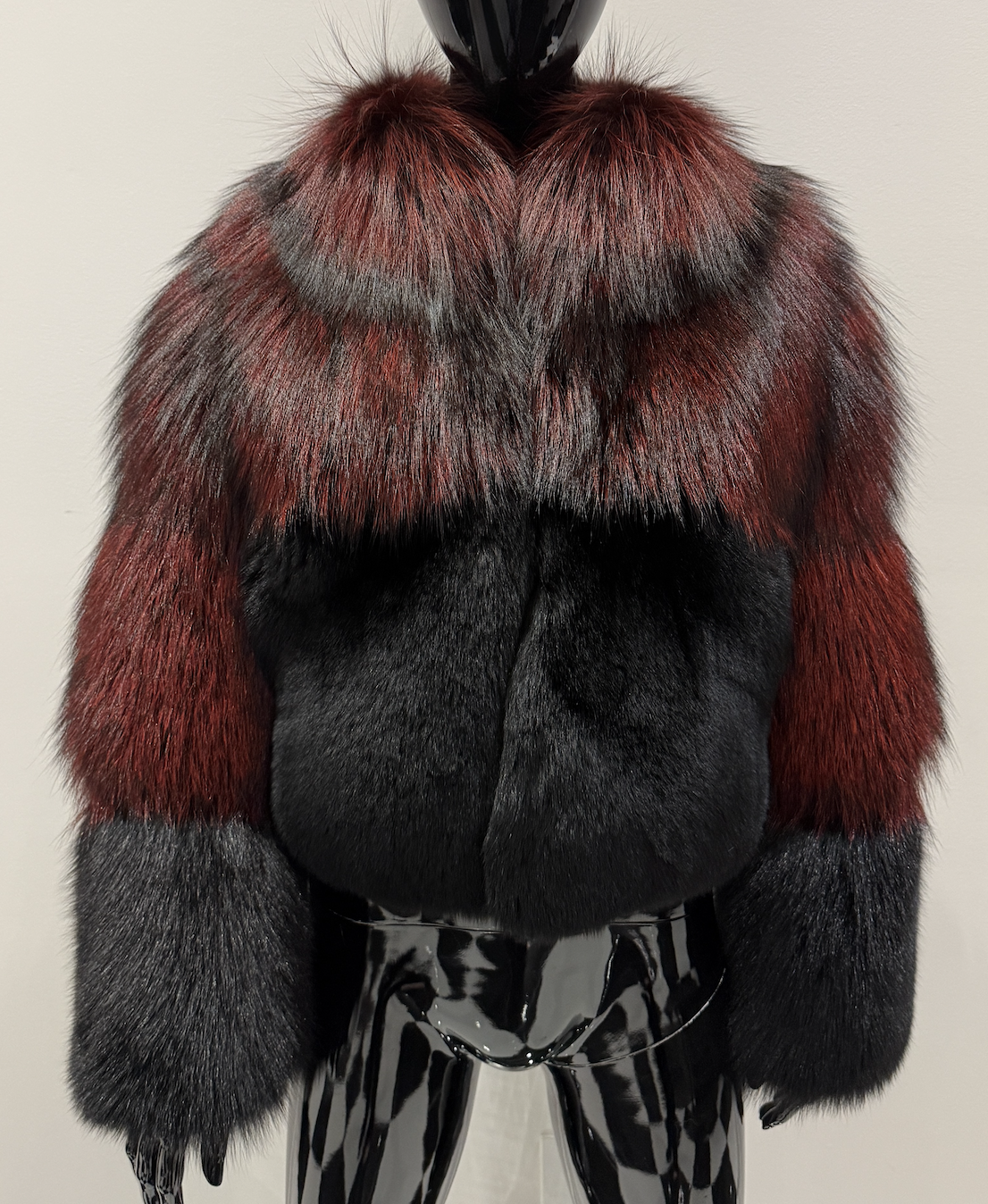 DEEP BRICK RED FOX FUR BOMBER (M/L)
