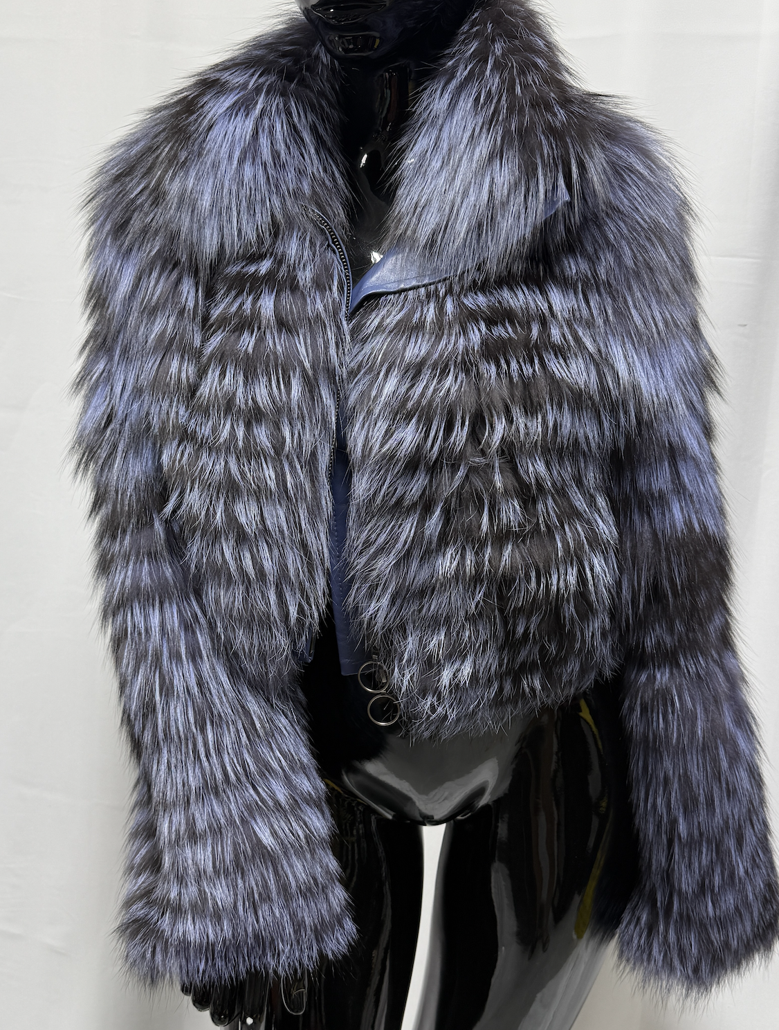 PERIWINKLE KNITTED FOX FUR JACKET (M/L)