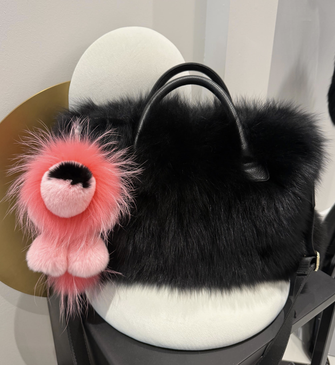 BLACK FOXXY BAG W/ BAG CHARM