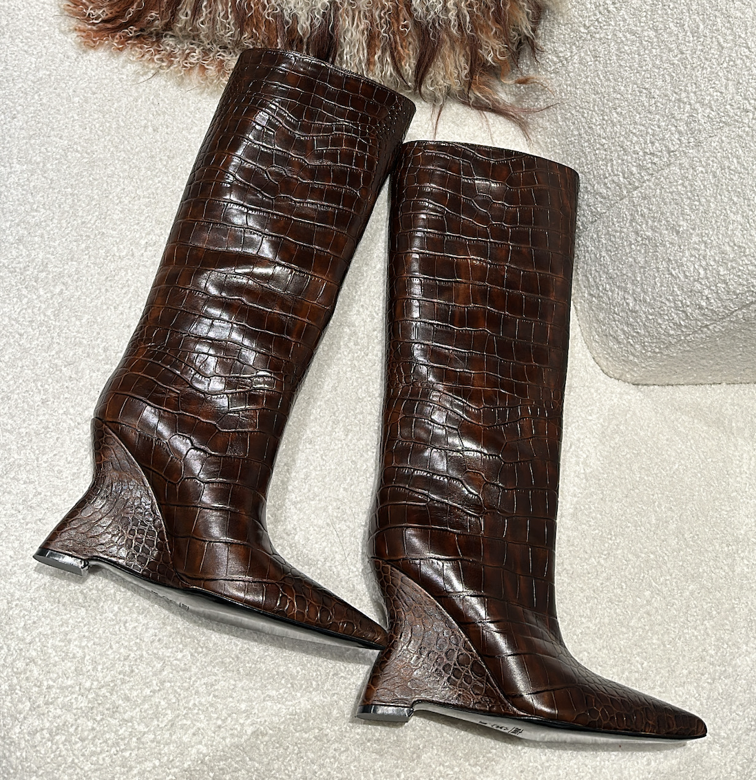 TRACY (TORTOISE X CROC) BELOW THE KNEE BOOT SIZE 39 R