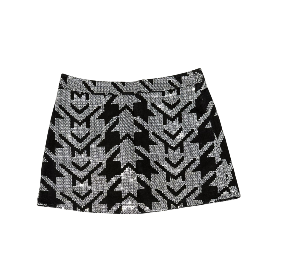 HOUNDSTOOTH SEQUIN SKIRT SIZE 10 US
