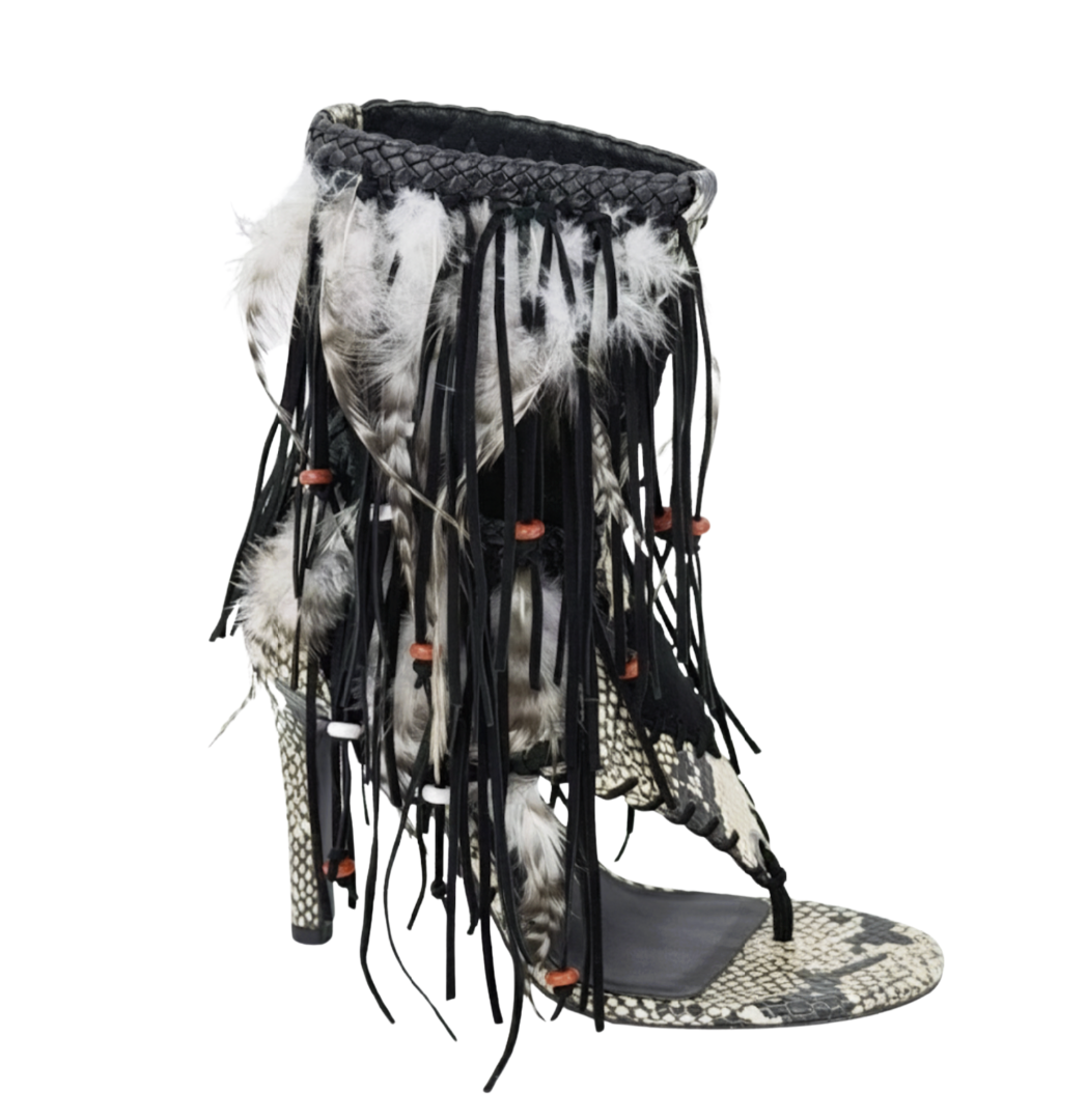 PYTHON FRINGE SANDAL SIZE 39