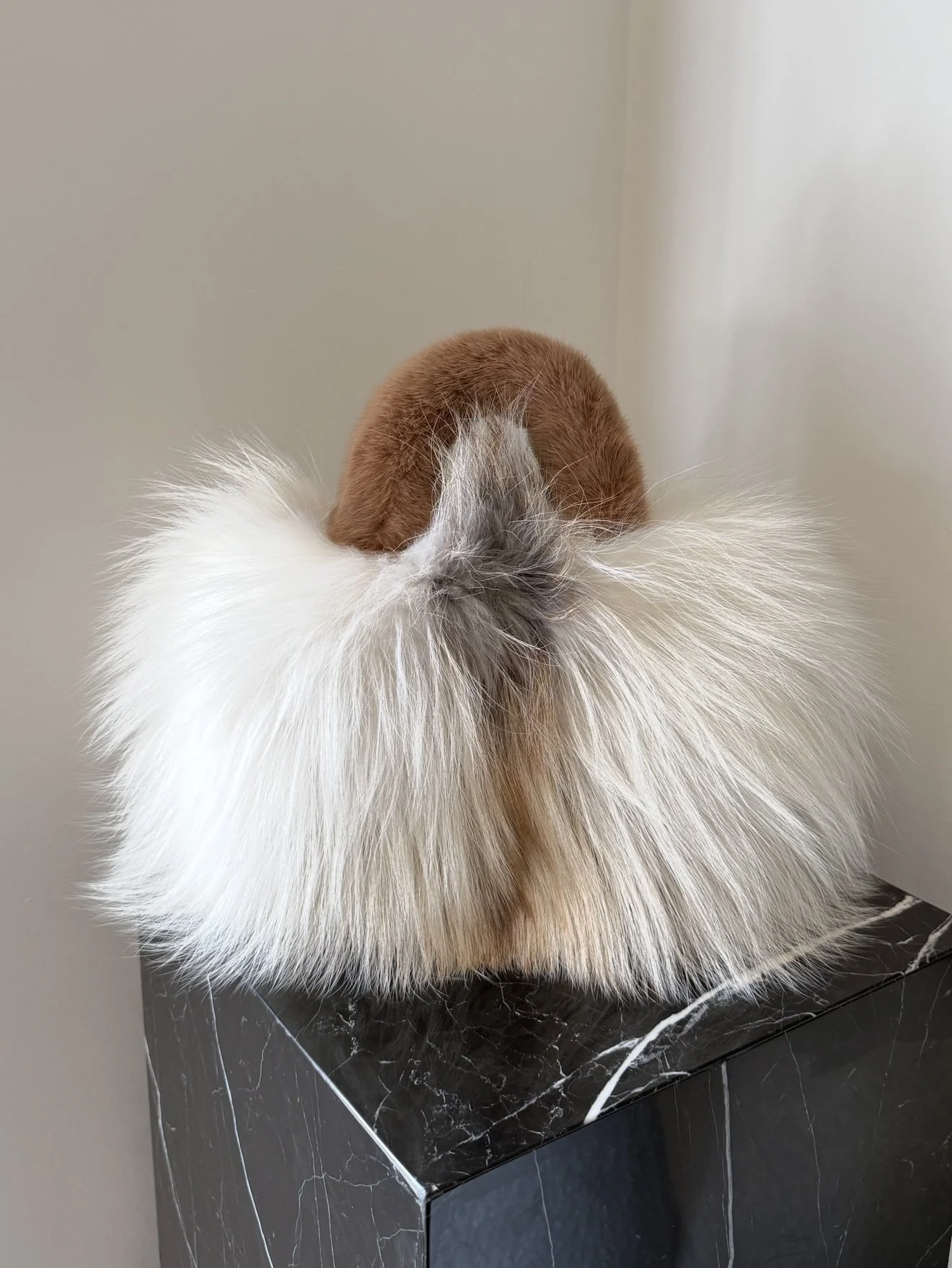 FOXXY BAG CARAMEL STRIPE X WHITE