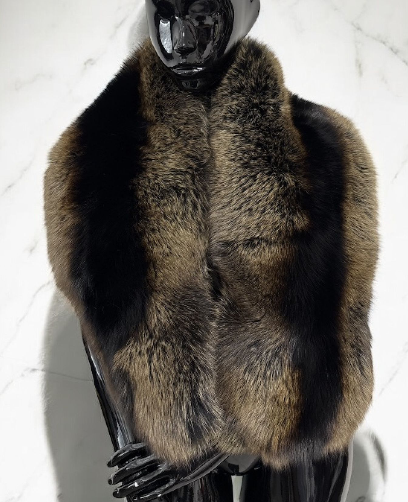 OVERSIZED "SIAMESE" FOX FUR SHAWL
