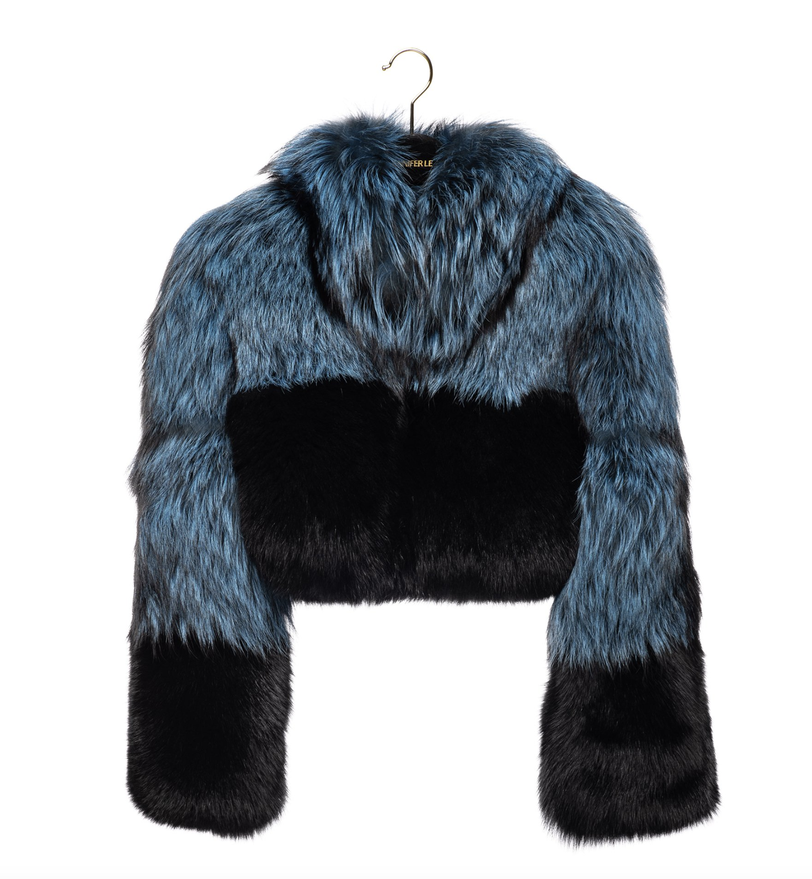 SAPPHIRE BLUE CROPPED FOX BOMBER (M/L)
