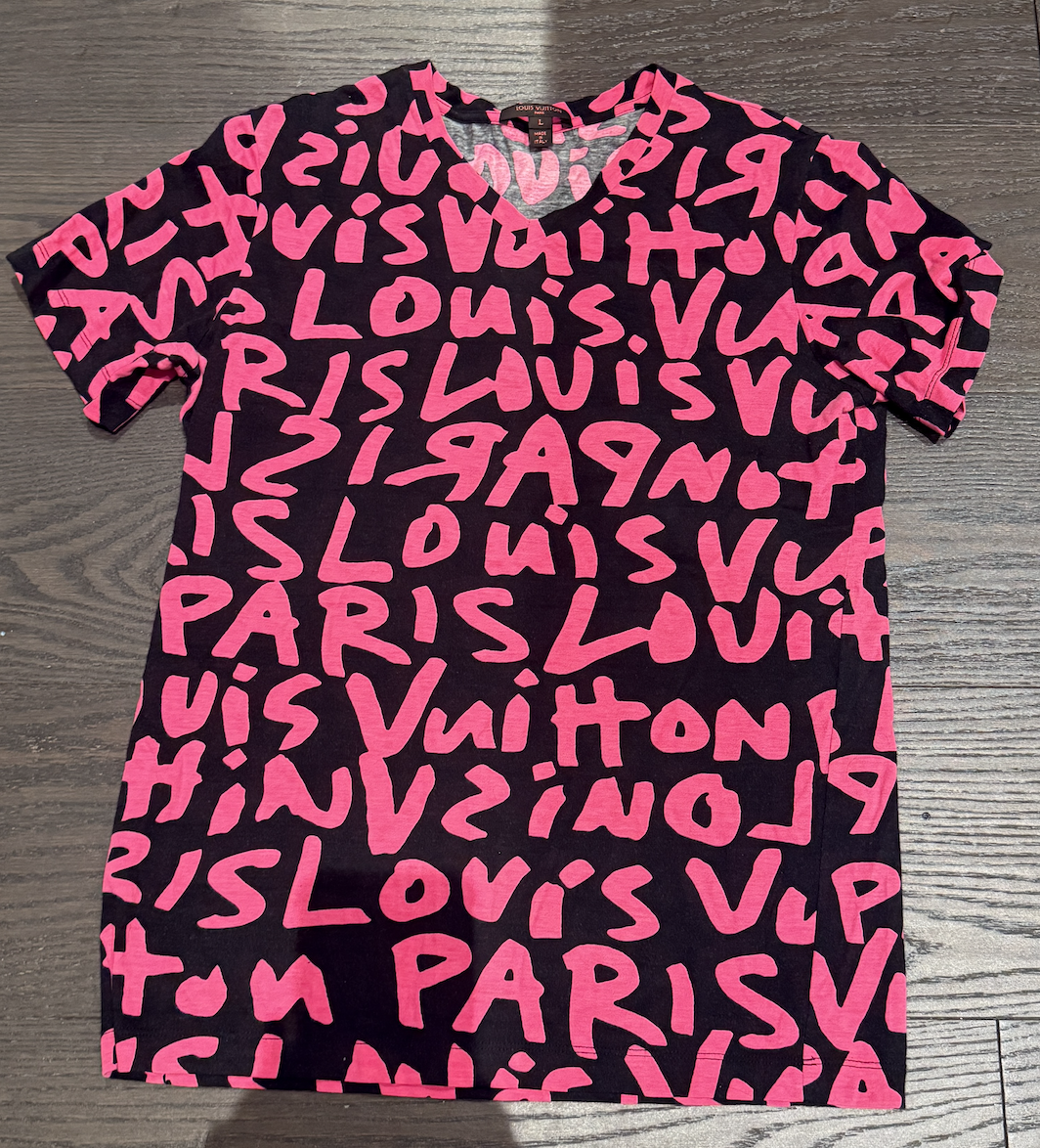 STEPHEN SPROUSE X LOUIS VUITTON VINTAGE LV GRAFFITI T-SHIRT SIZE L