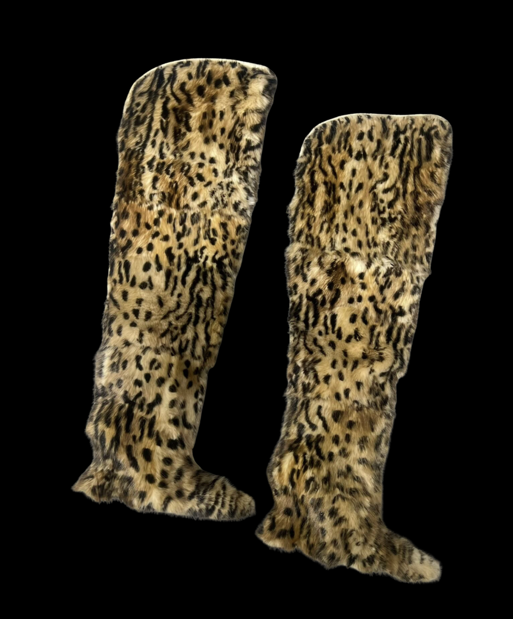 TRACY LEOPARD FUR THIGH HIGH SIZE 41 R